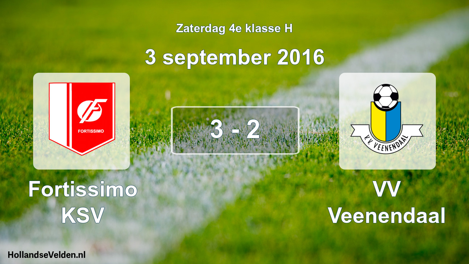 Total number of matches played: Fortissimo KSV - VV Veenendaal 3 - 2 (3 September 2016)