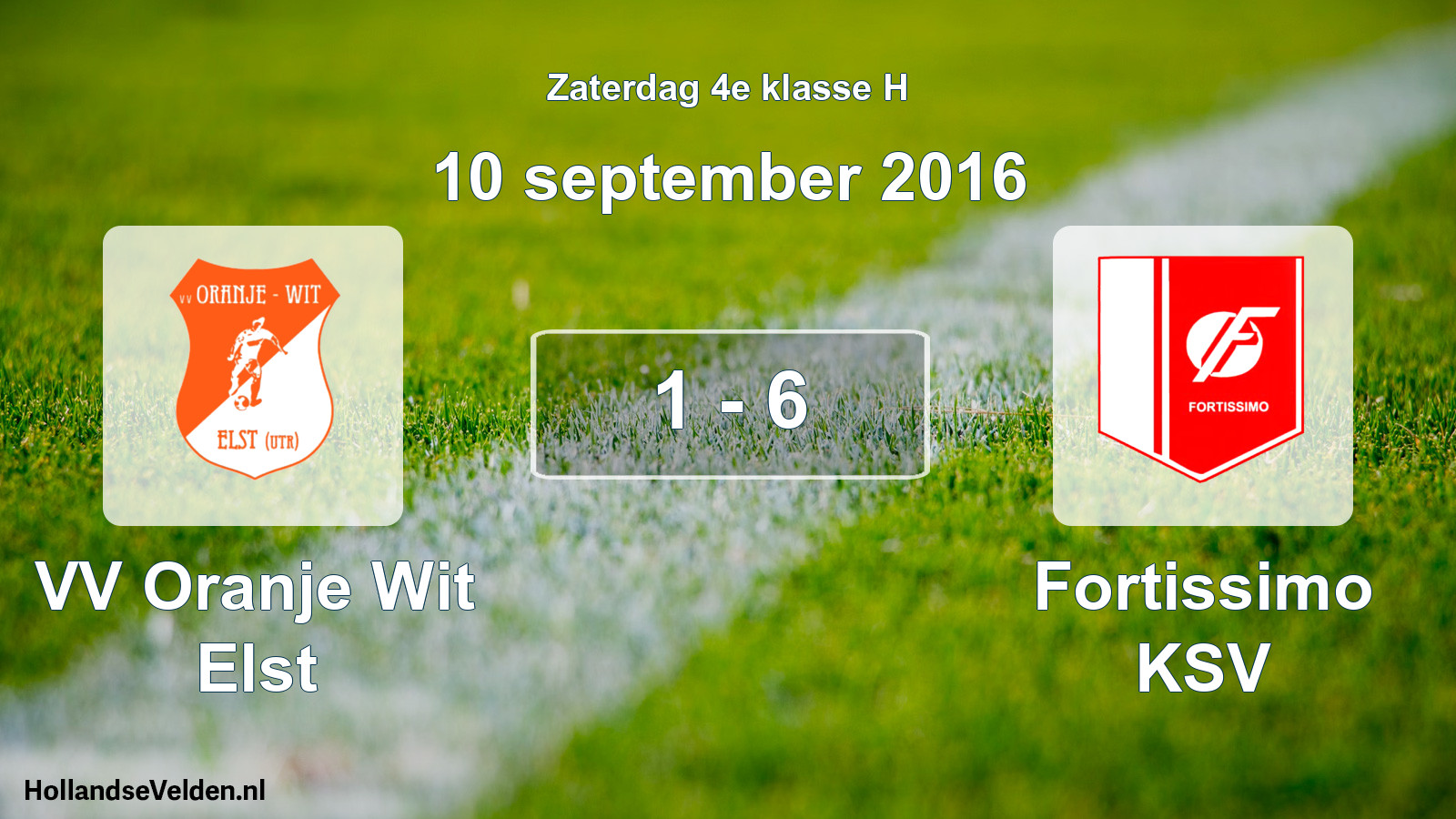 Total number of matches played: VV Oranje Wit Elst - Fortissimo KSV 1 - 6 (10 September 2016)