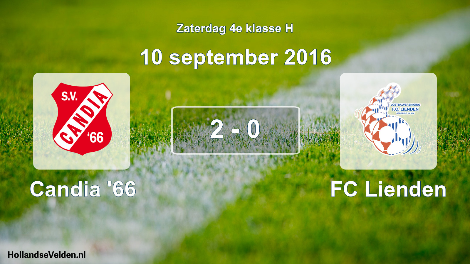 Total number of matches played: Candia '66 - FC Lienden 2 - 0 (10 September 2016)