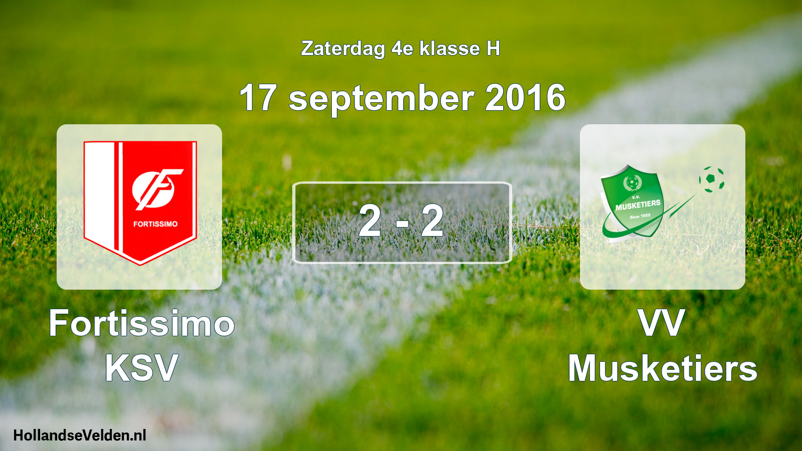 Total number of matches played: Fortissimo KSV - VV Musketiers 2 - 2 (17 September 2016)