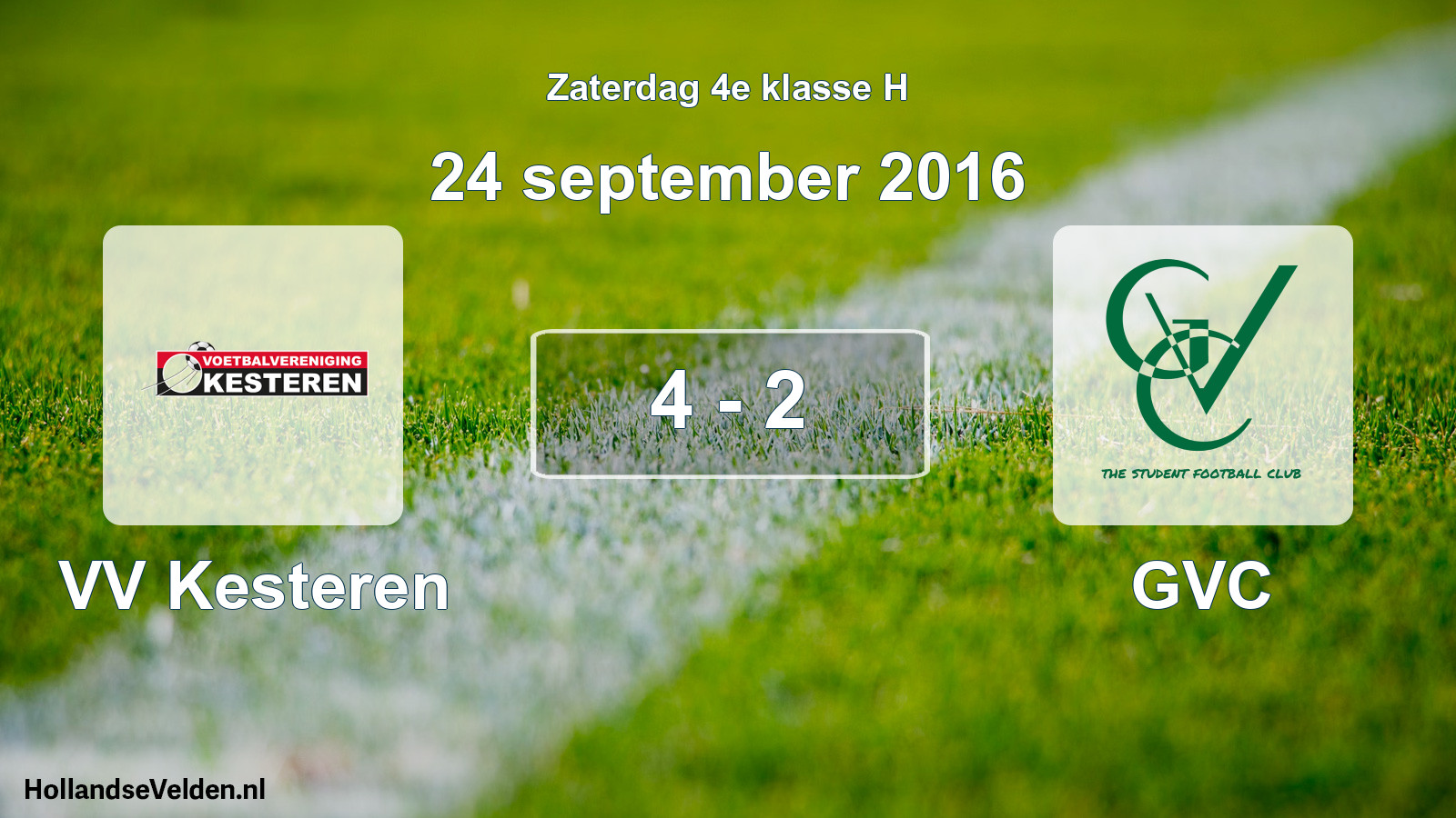 Total number of matches played: VV Kesteren - GVC 4 - 2 (24 September 2016)
