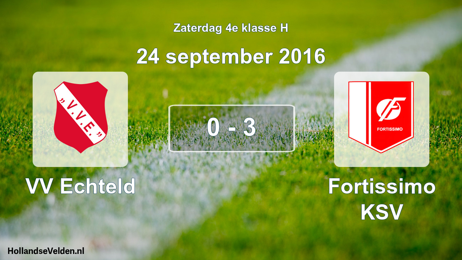 Total number of matches played: VV Echteld - Fortissimo KSV 0 - 3 (24 September 2016)