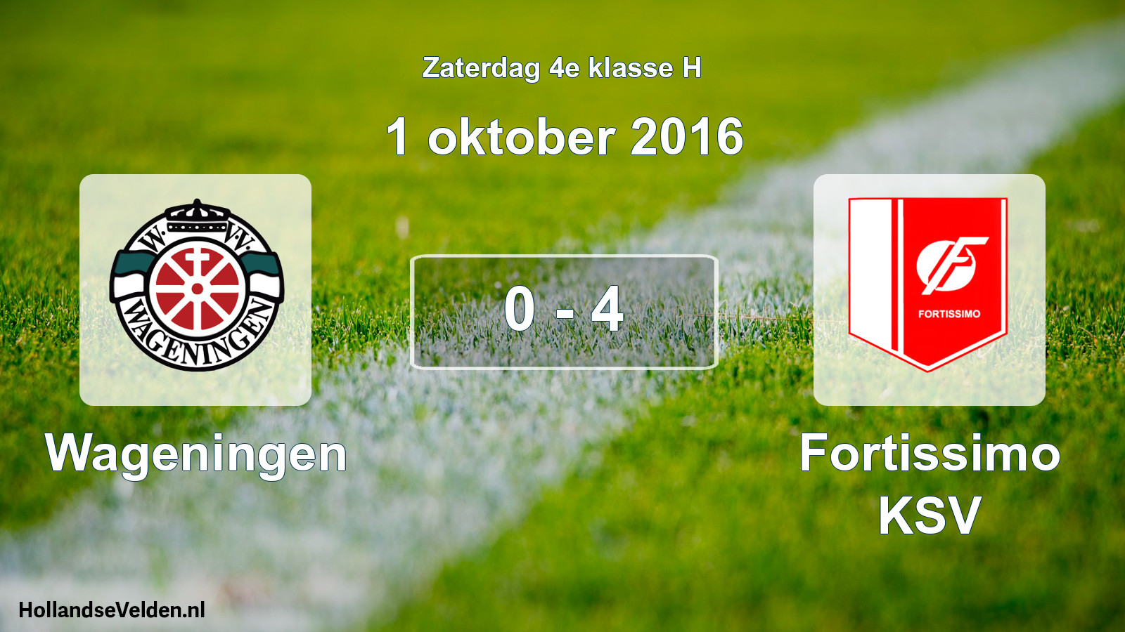 Total number of matches played: Wageningen - Fortissimo KSV 0 - 4 (1 October 2016)