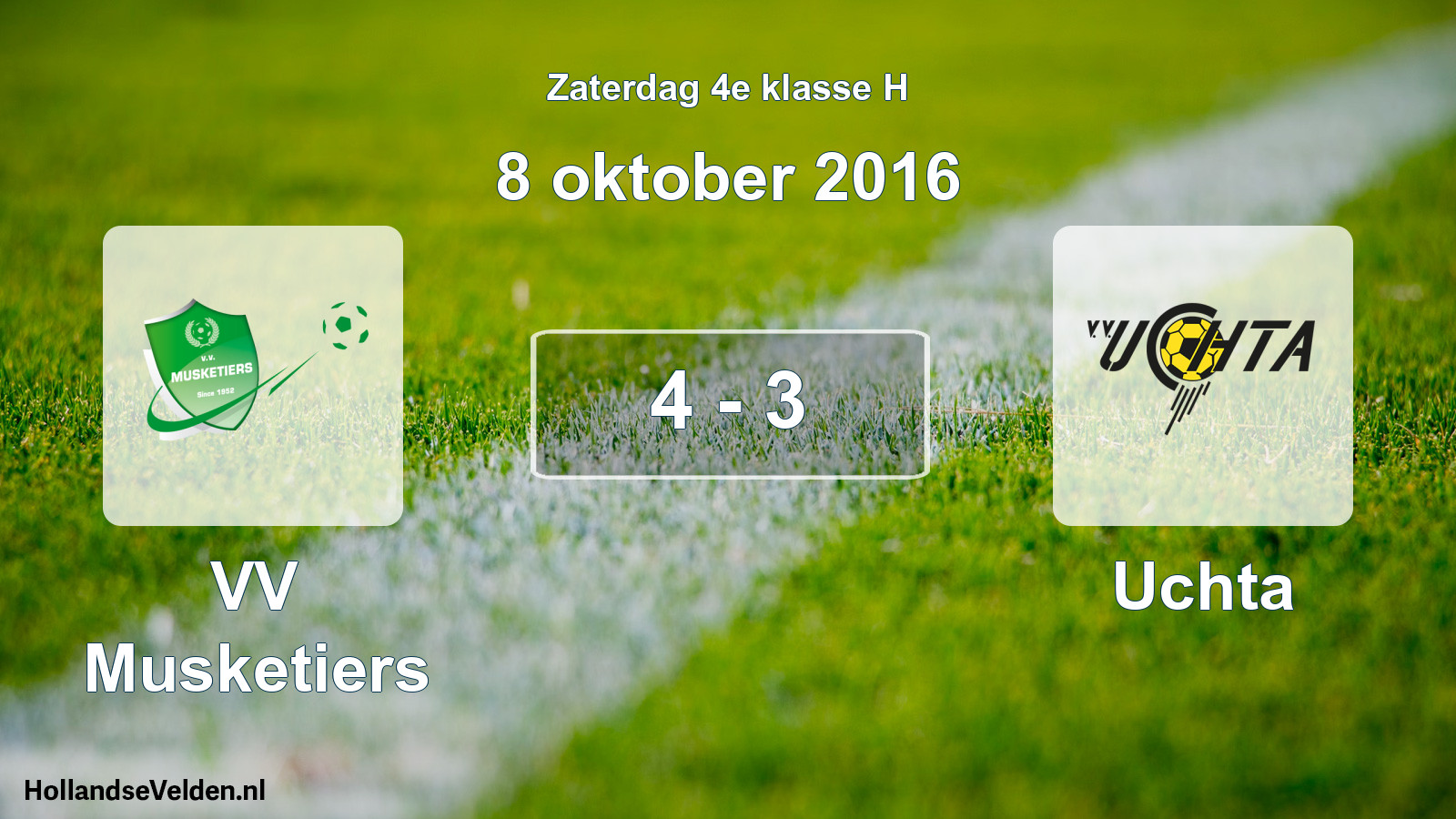 Total number of matches played: VV Musketiers - Uchta 4 - 3 (8 October 2016)