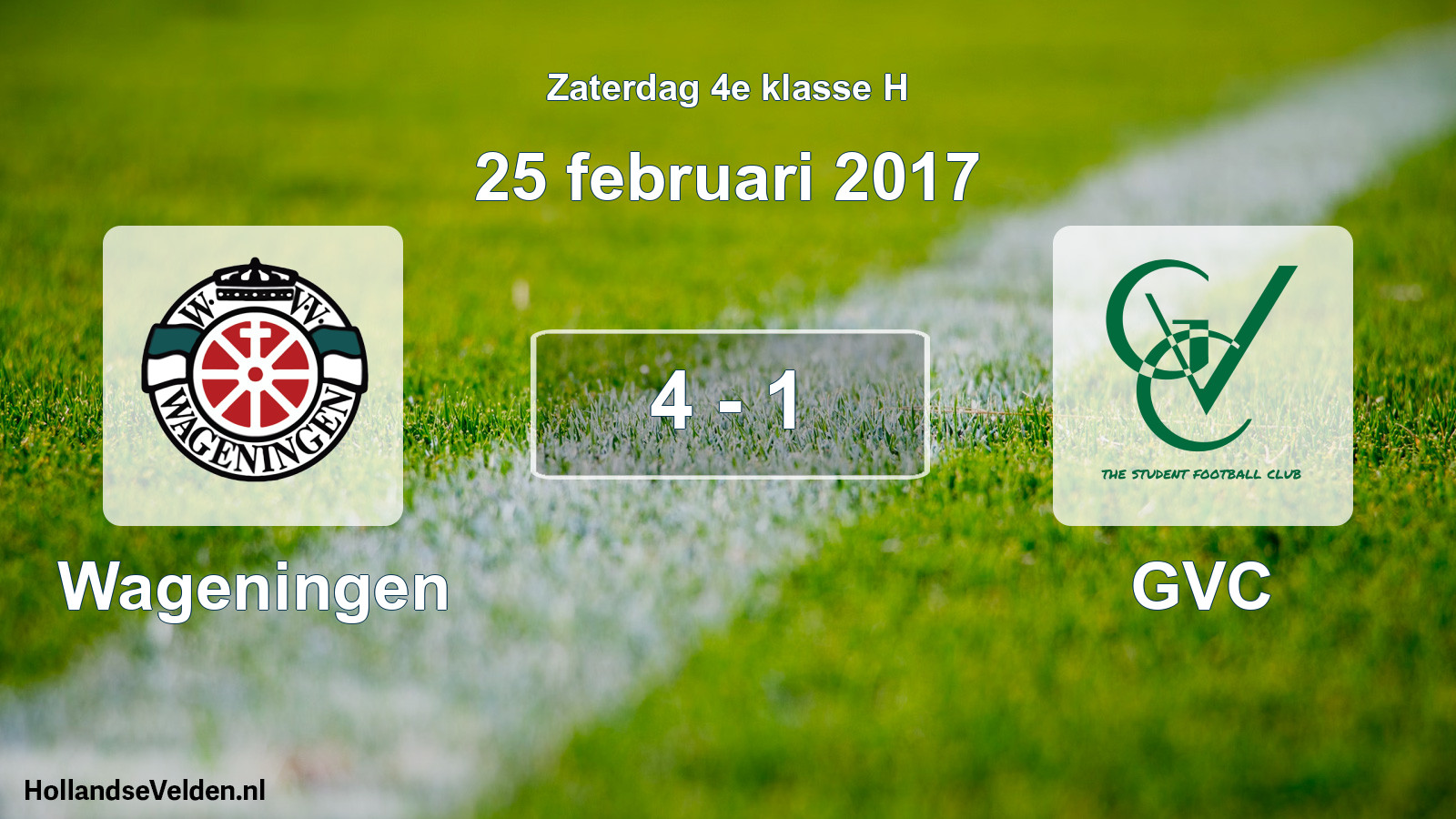 Total number of matches played: Wageningen - GVC 4 - 1 (25 February 2017)