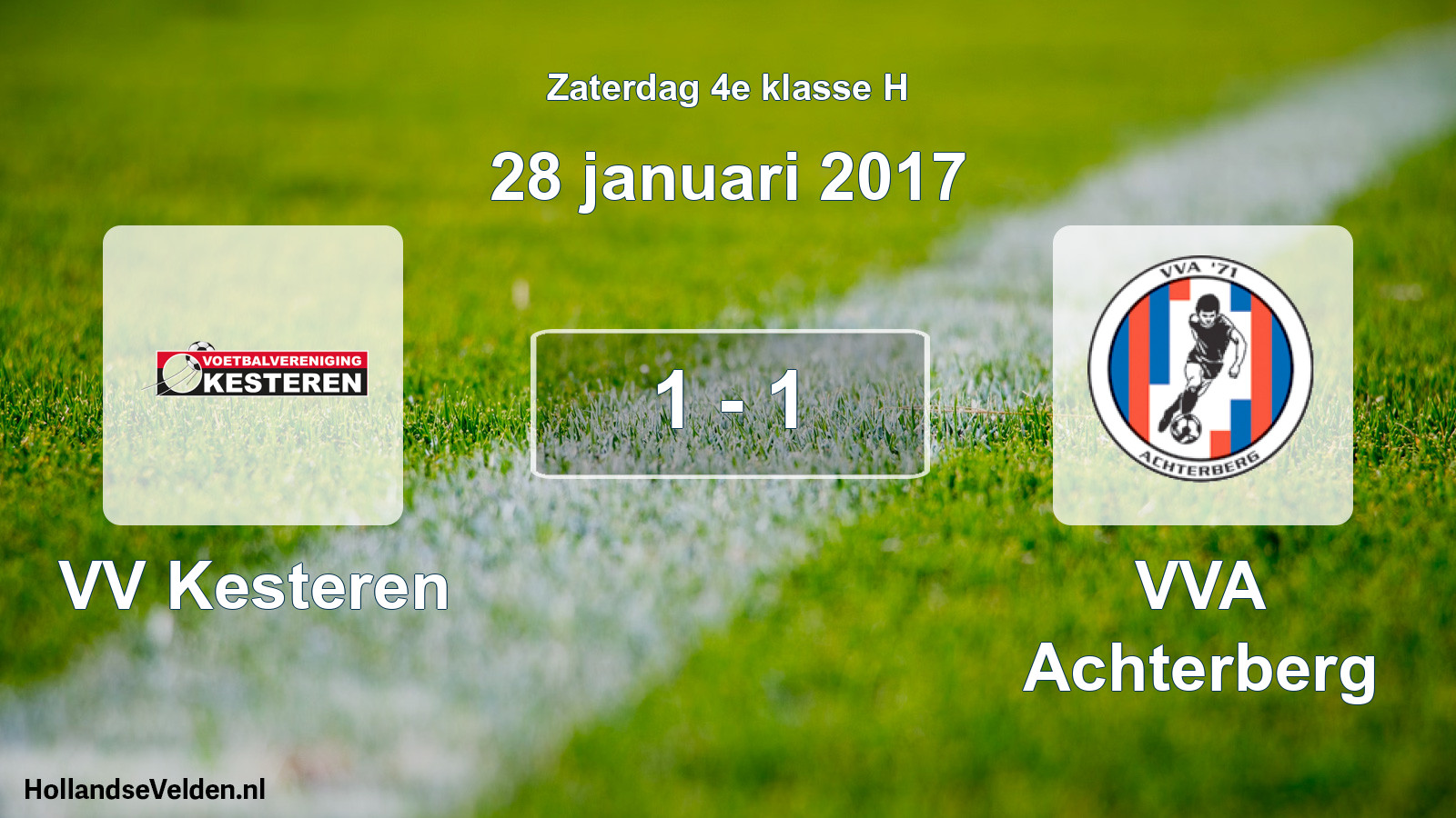 Total number of matches played: VV Kesteren - VVA Achterberg 1 - 1 (28 January 2017)