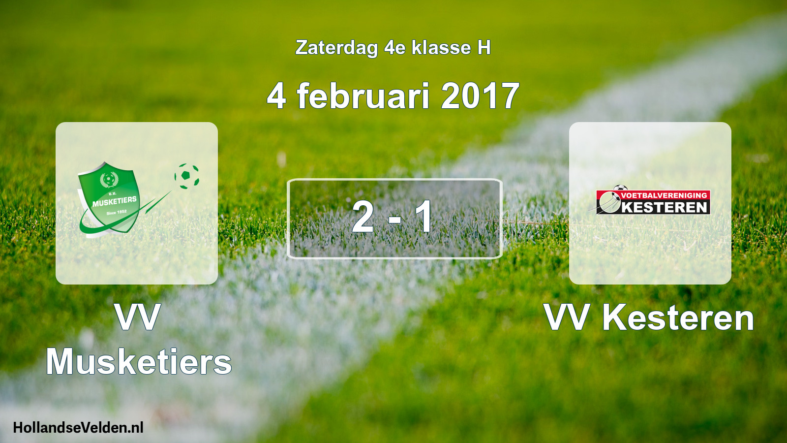 Total number of matches played: VV Musketiers - VV Kesteren 2 - 1 (4 February 2017)