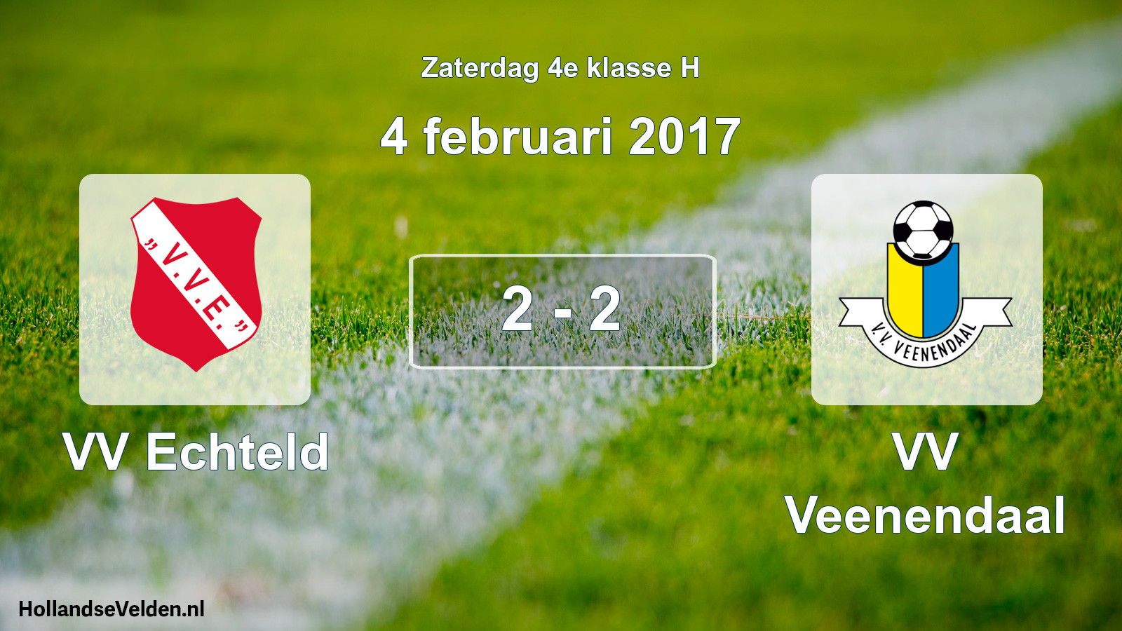 Total number of matches played: VV Echteld - VV Veenendaal 2 - 2 (4 February 2017)