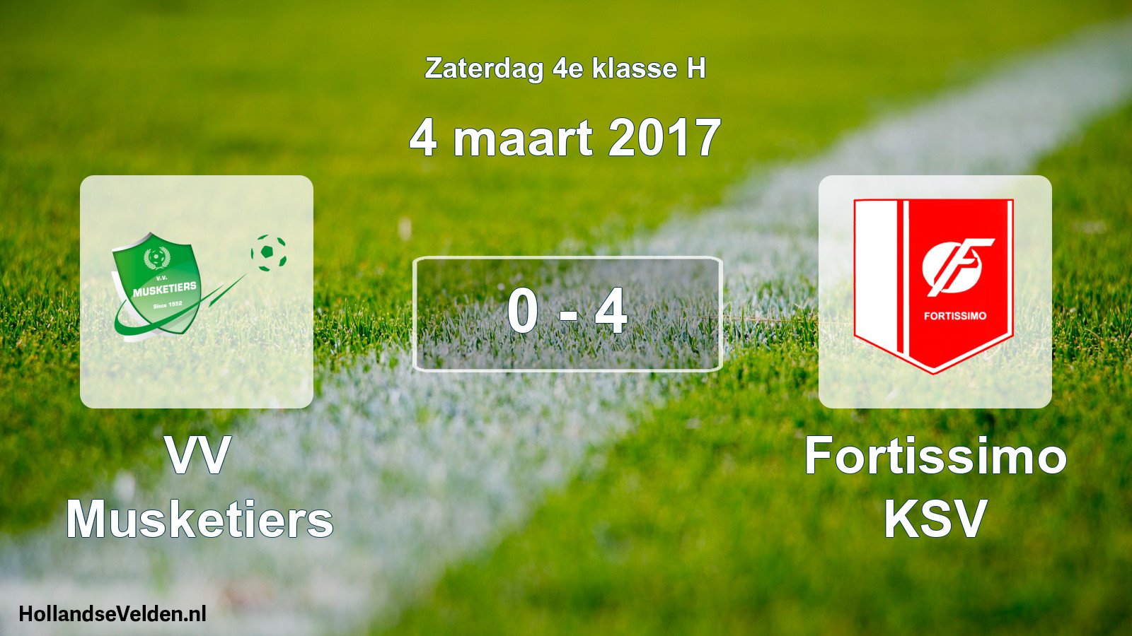 Total number of matches played: VV Musketiers - Fortissimo KSV 0 - 4 (4 March 2017)