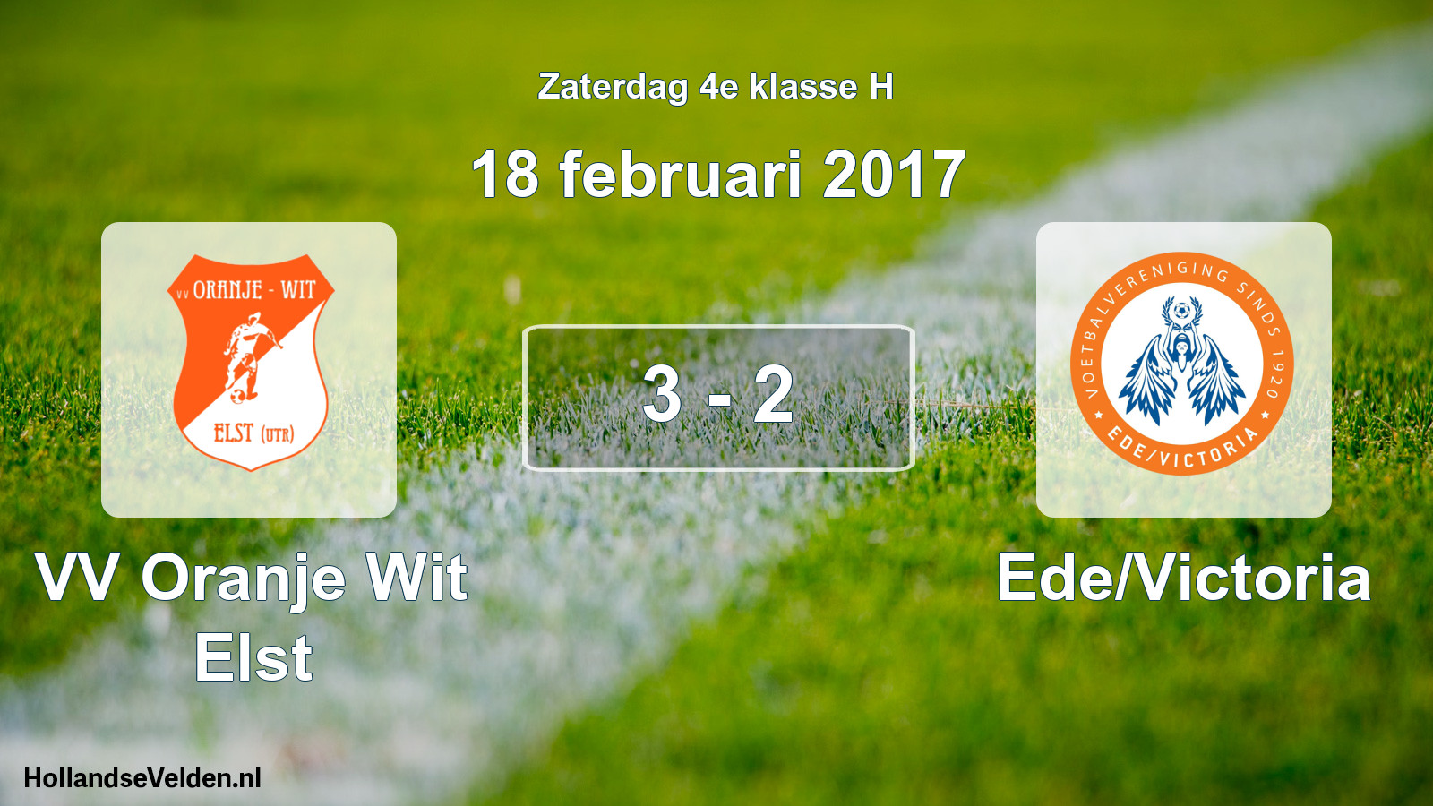 Total number of matches played: VV Oranje Wit Elst - Ede/Victoria 3 - 2 (18 February 2017)