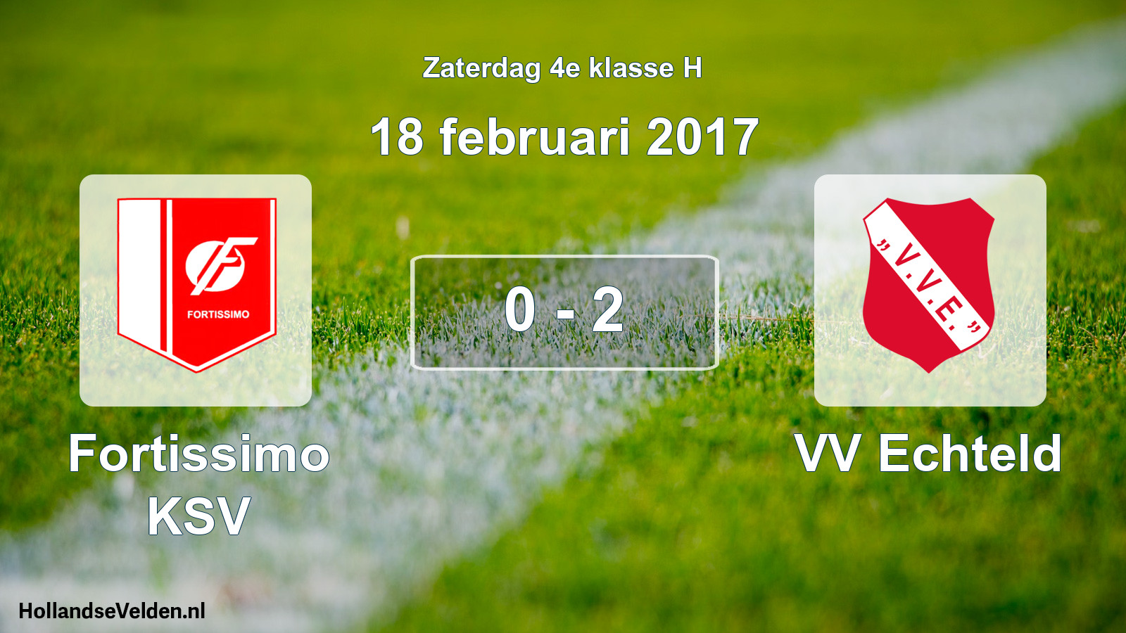 Total number of matches played: Fortissimo KSV - VV Echteld 0 - 2 (18 February 2017)