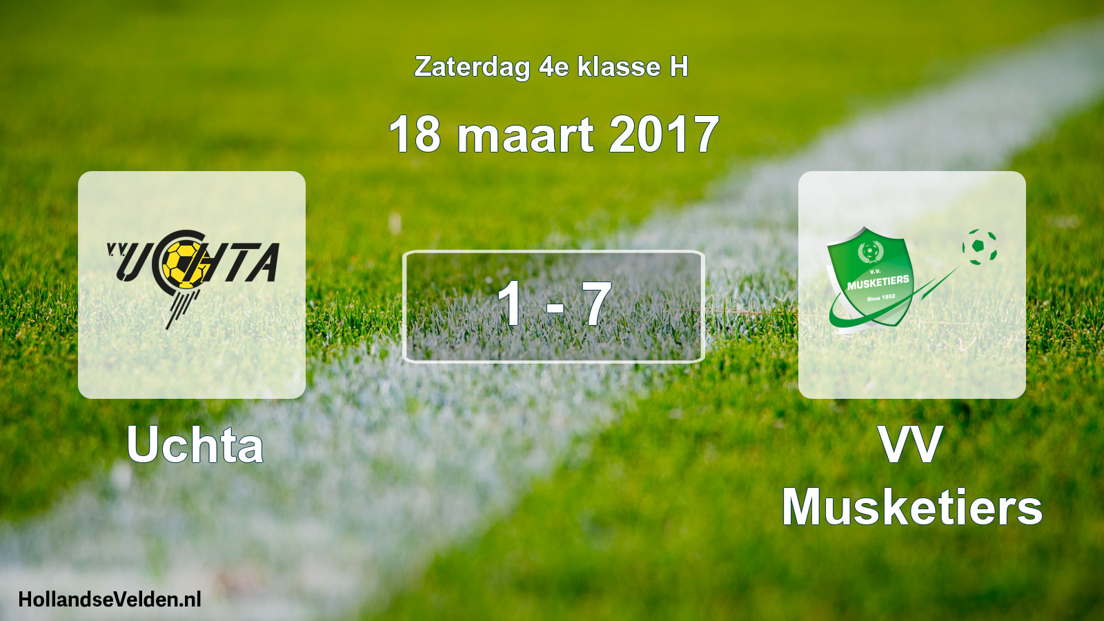 Total number of matches played: Uchta - VV Musketiers 1 - 7 (18 March 2017)
