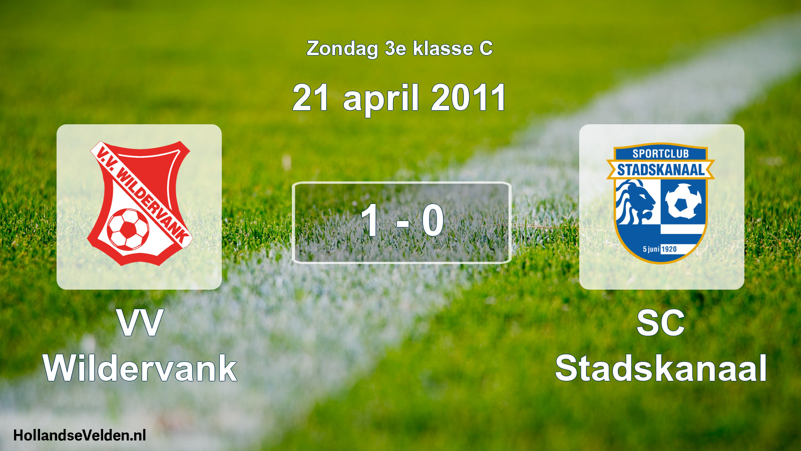 Total number of matches played: VV Wildervank - SC Stadskanaal 1 - 0 (21 April 2011)