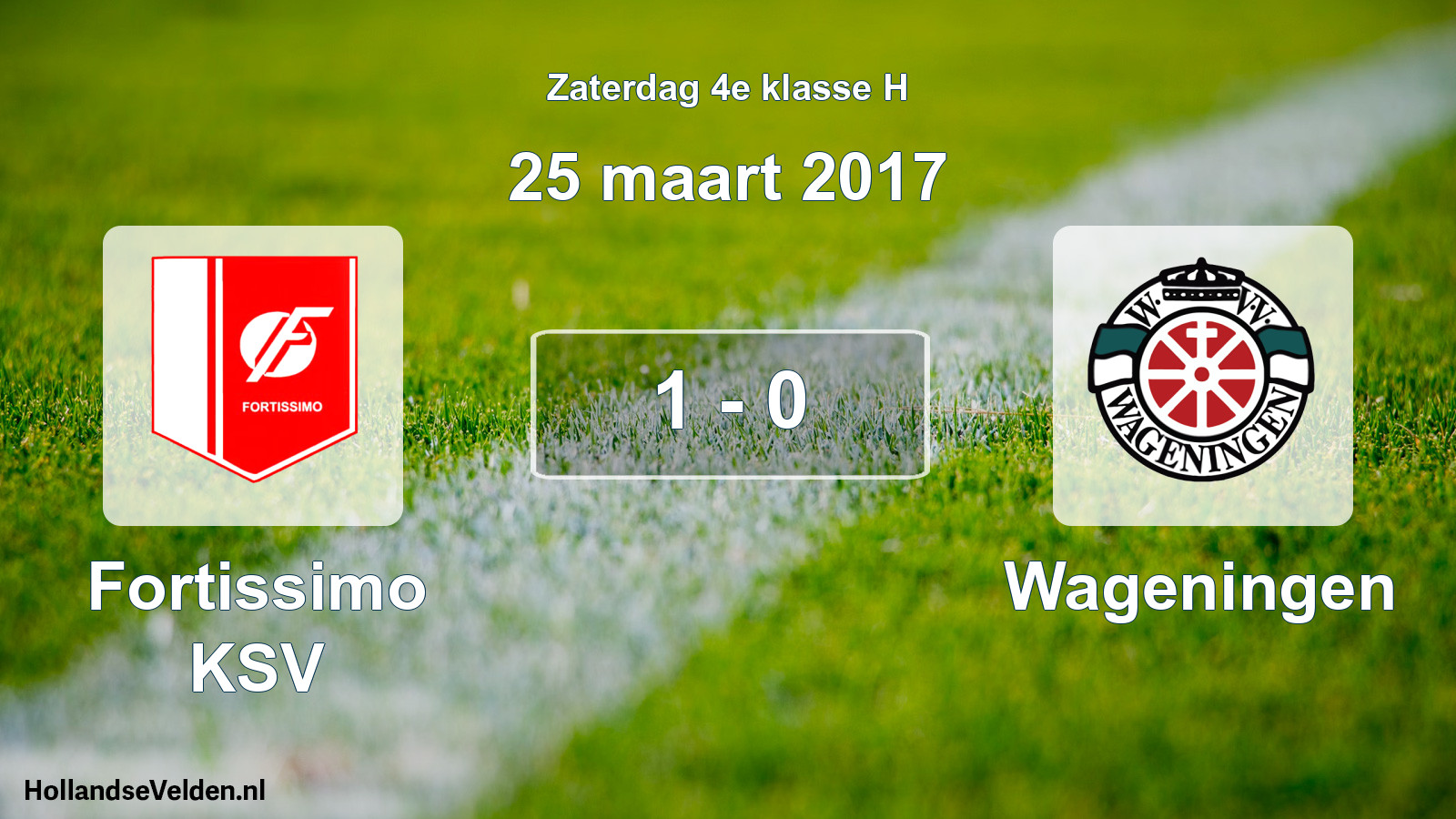 Total number of matches played: Fortissimo KSV - Wageningen 1 - 0 (25 March 2017)