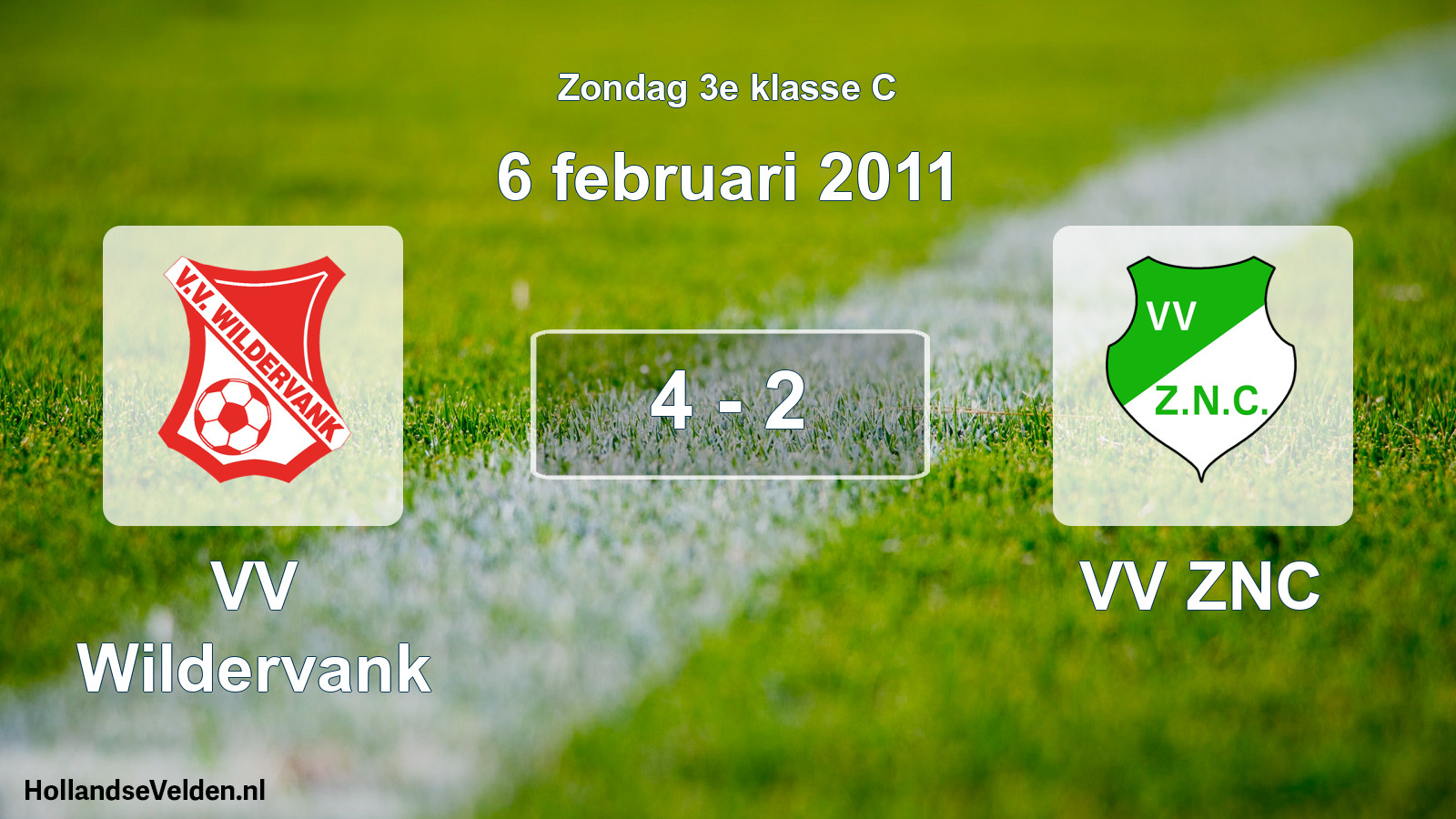Total number of matches played: VV Wildervank - VV ZNC 4 - 2 (6 February 2011)