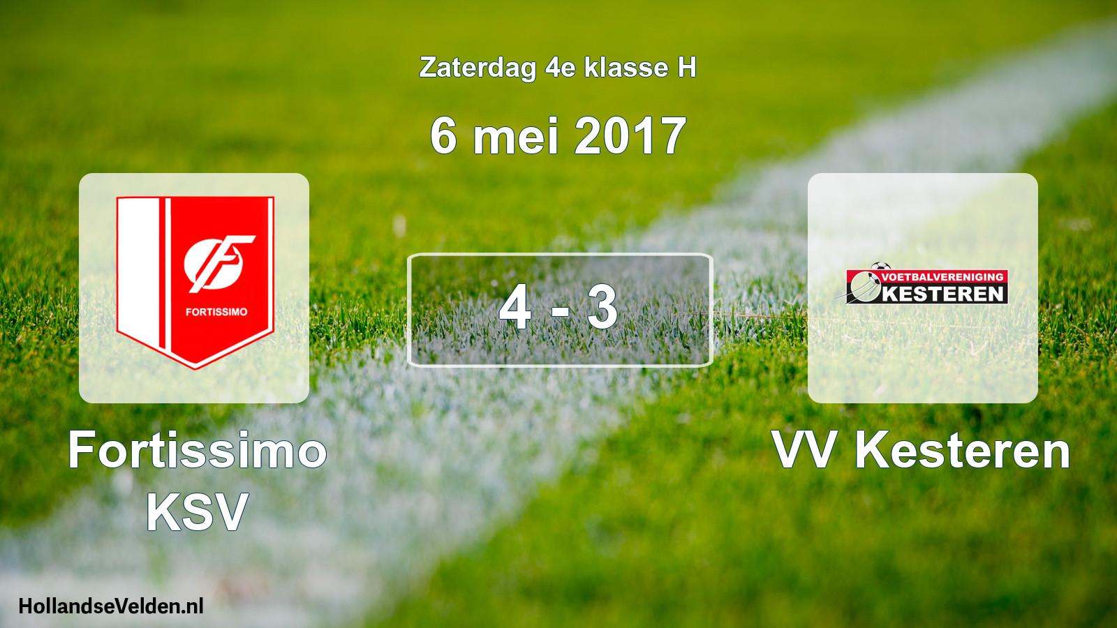 Total number of matches played: Fortissimo KSV - VV Kesteren 4 - 3 (6 May 2017)