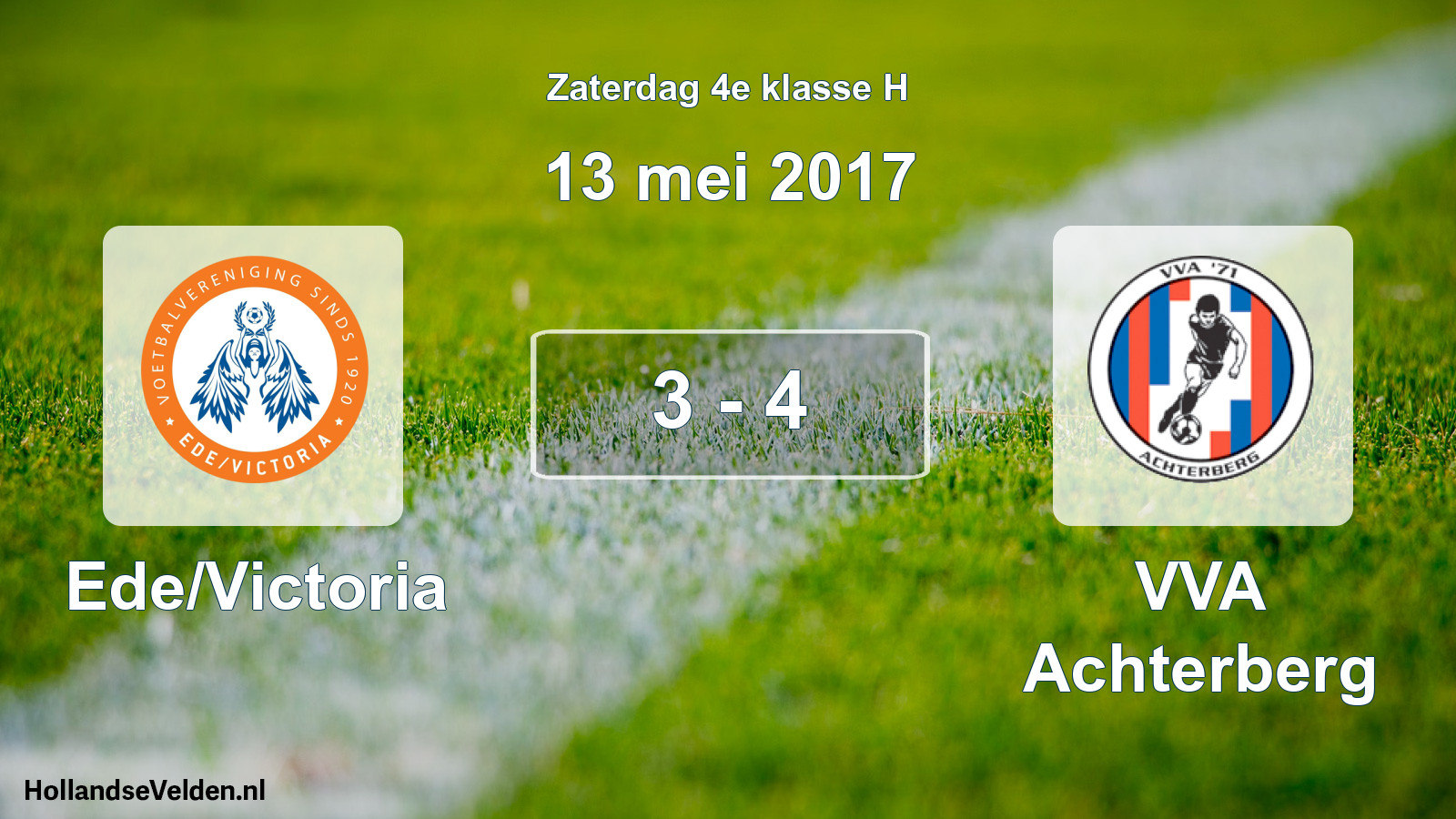Total number of matches played: Ede/Victoria - VVA Achterberg 3 - 4 (13 May 2017)