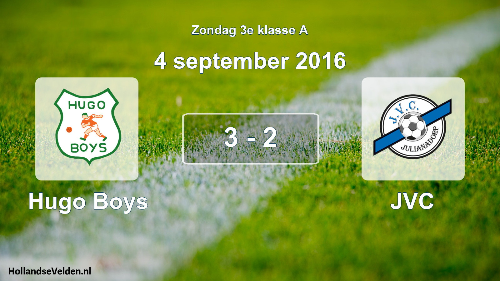 Total number of matches played: Hugo Boys - JVC 3 - 2 (4 September 2016)
