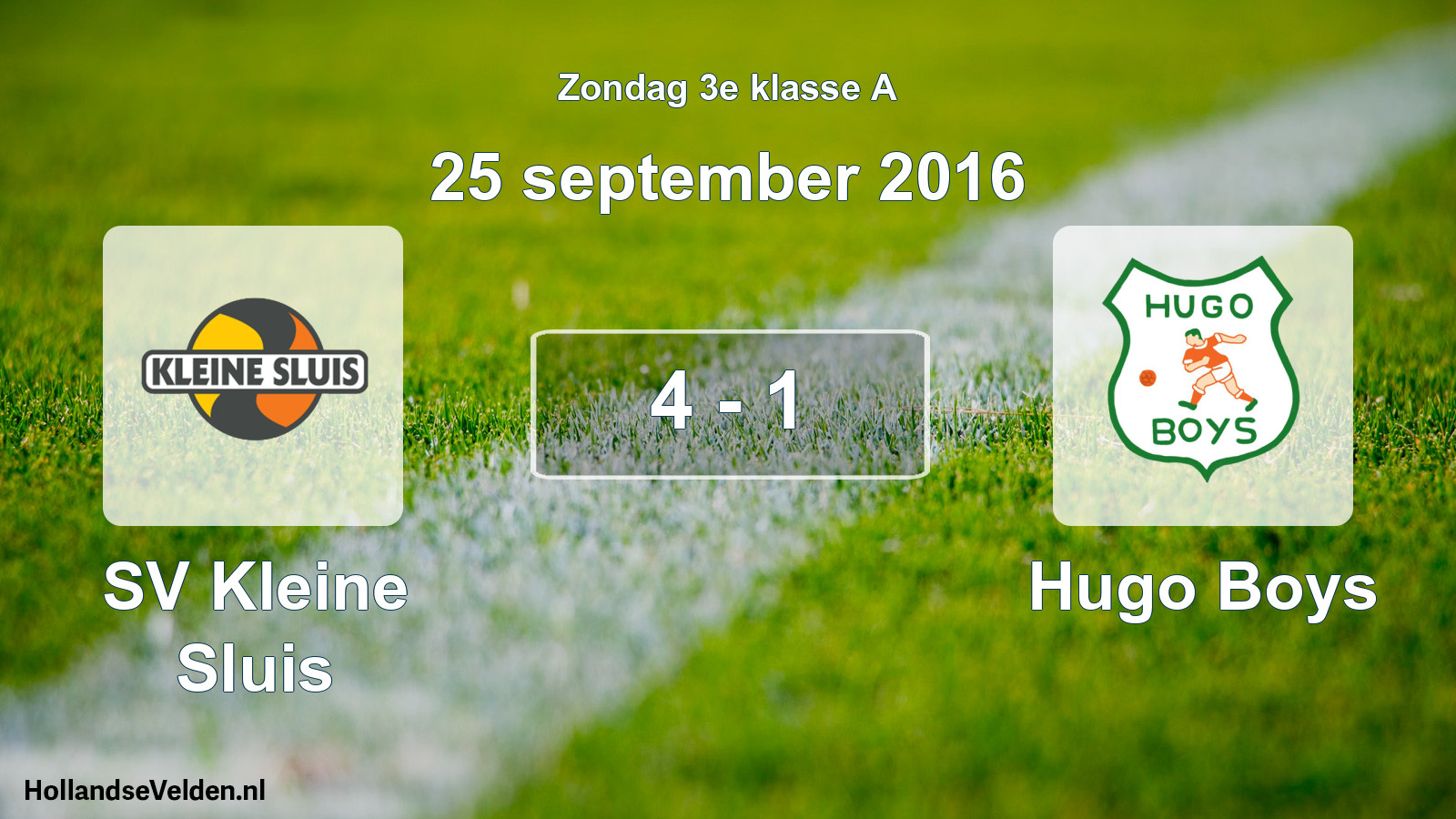 Total number of matches played: SV Kleine Sluis - Hugo Boys 4 - 1 (25 September 2016)