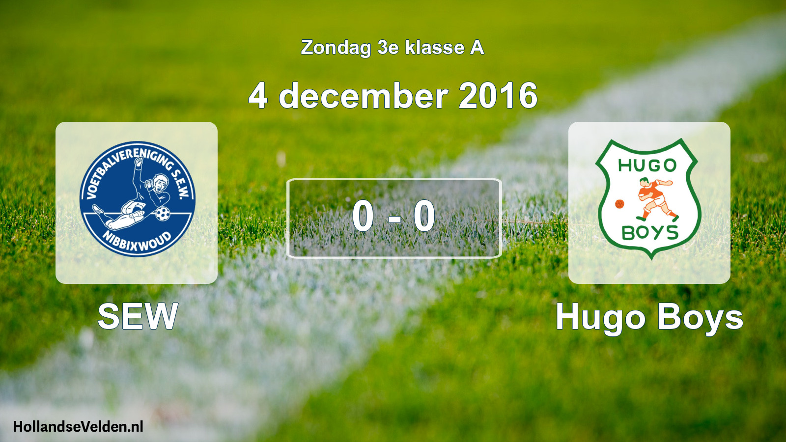 Total number of matches played: SEW - Hugo Boys 0 - 0 (4 December 2016)