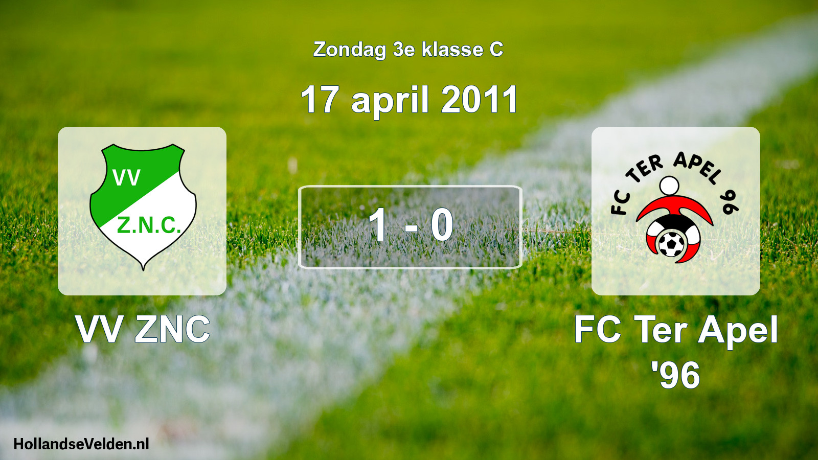 Total number of matches played: VV ZNC - FC Ter Apel '96 1 - 0 (17 April 2011)