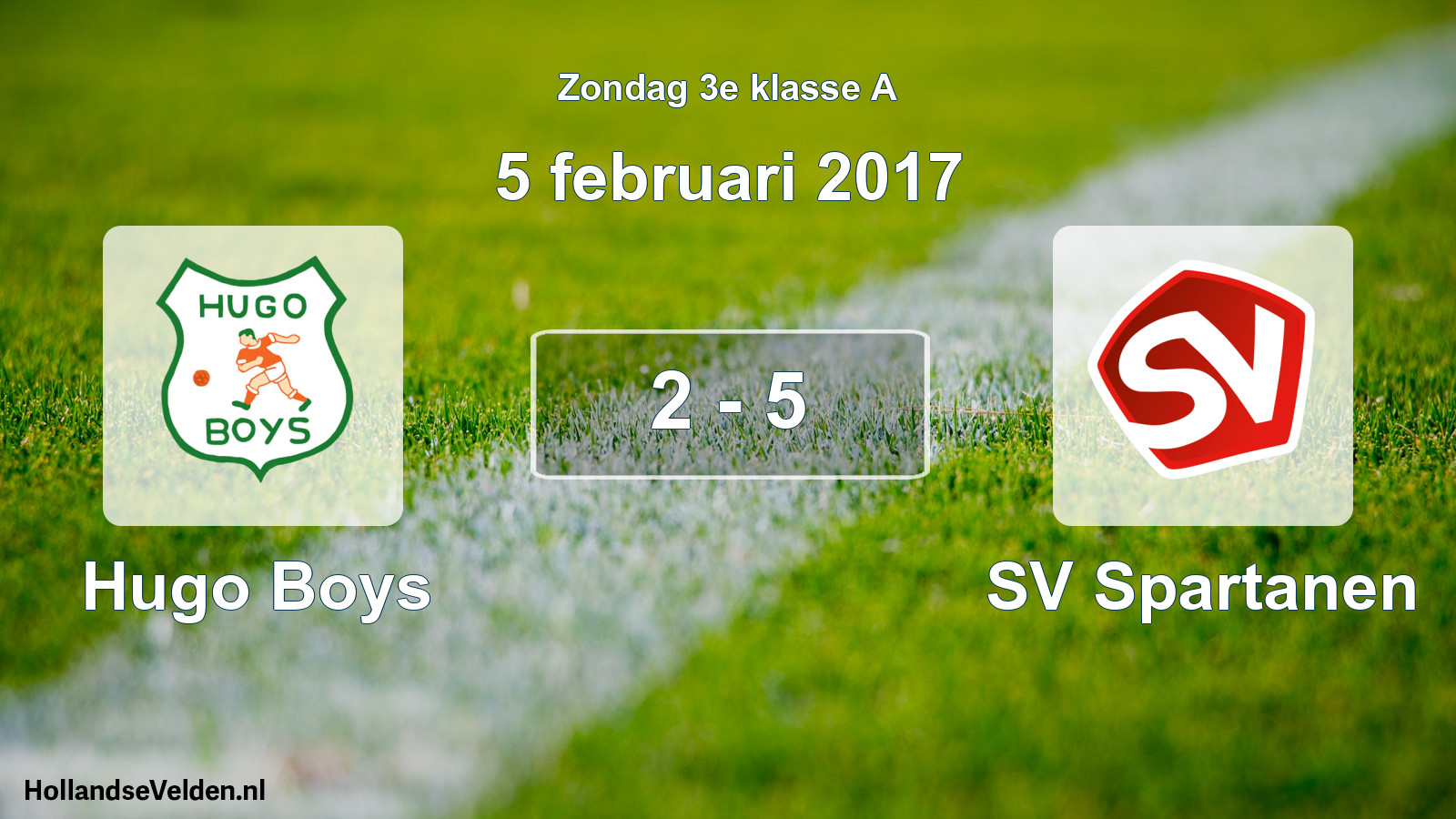 Total number of matches played: Hugo Boys - SV Spartanen 2 - 5 (5 February 2017)