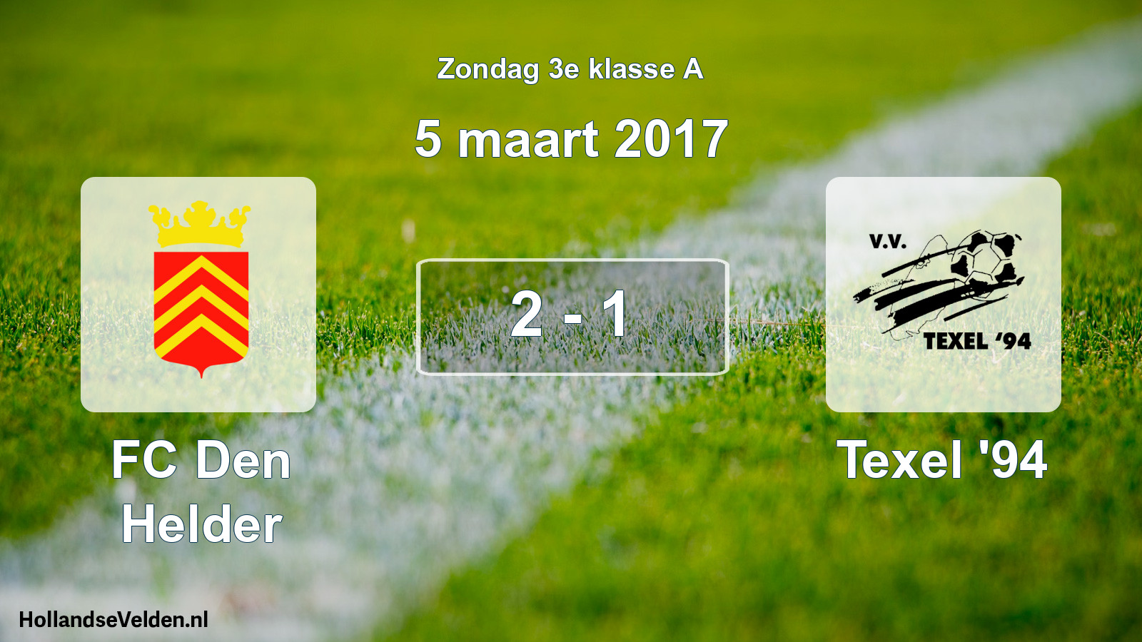 Total number of matches played: FC Den Helder - Texel '94 2 - 1 (5 March 2017)