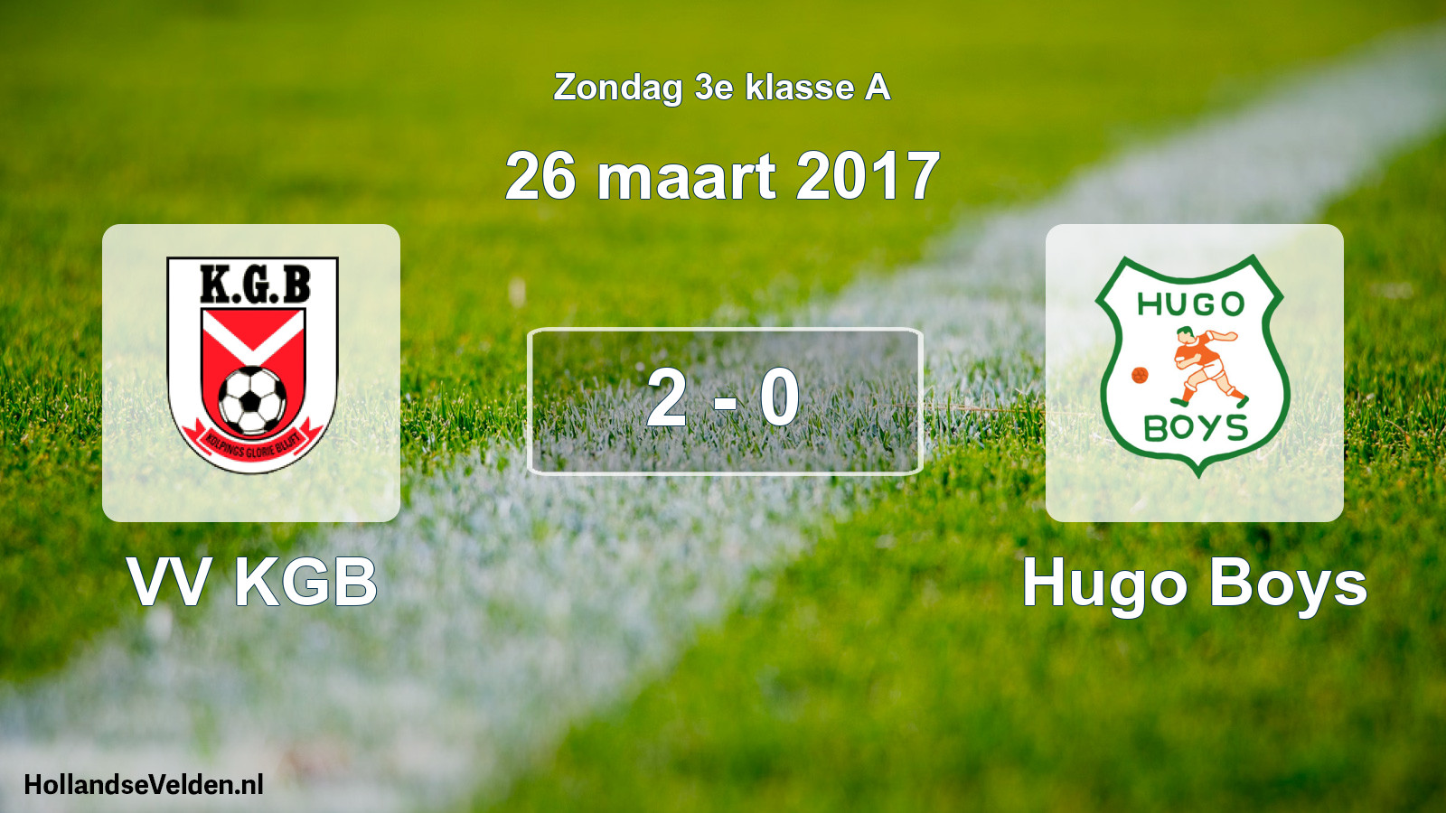 Total number of matches played: VV KGB - Hugo Boys 2 - 0 (26 March 2017)