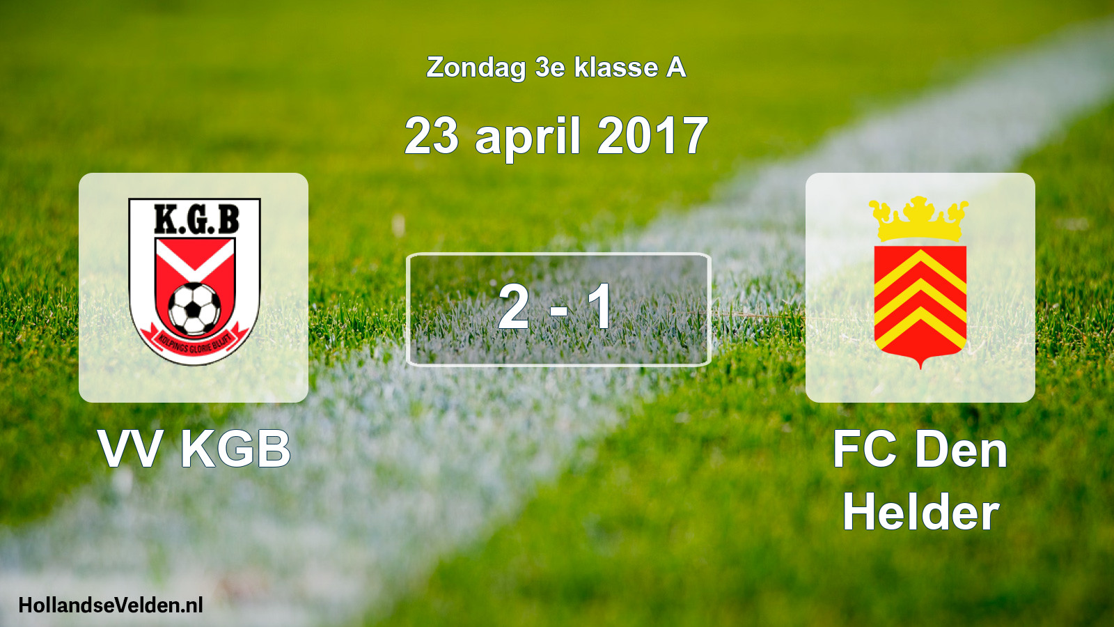 Total number of matches played: VV KGB - FC Den Helder 2 - 1 (23 April 2017)