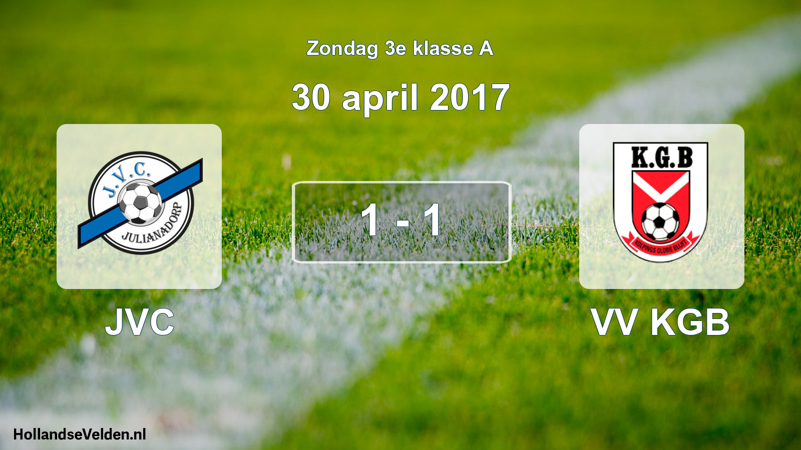 Total number of matches played: JVC - VV KGB 1 - 1 (30 April 2017)