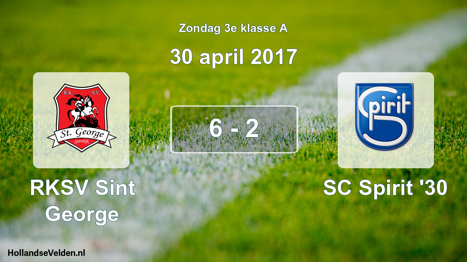 Total number of matches played: RKSV Sint George - SC Spirit '30 6 - 2 (30 April 2017)