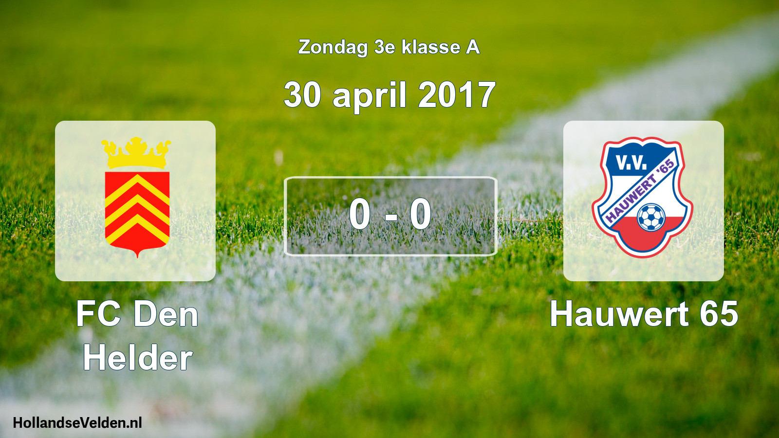 Total number of matches played: FC Den Helder - Hauwert 65 0 - 0 (30 April 2017)
