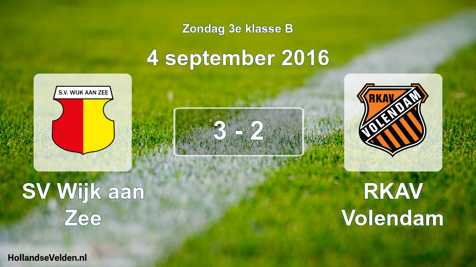 Total number of matches played: SV Wijk aan Zee - RKAV Volendam 3 - 2 (4 September 2016)