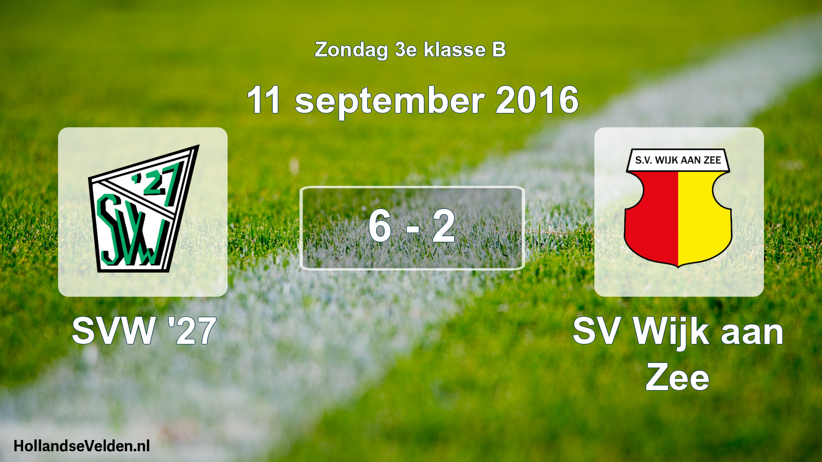 Total number of matches played: SVW '27 - SV Wijk aan Zee 6 - 2 (11 September 2016)