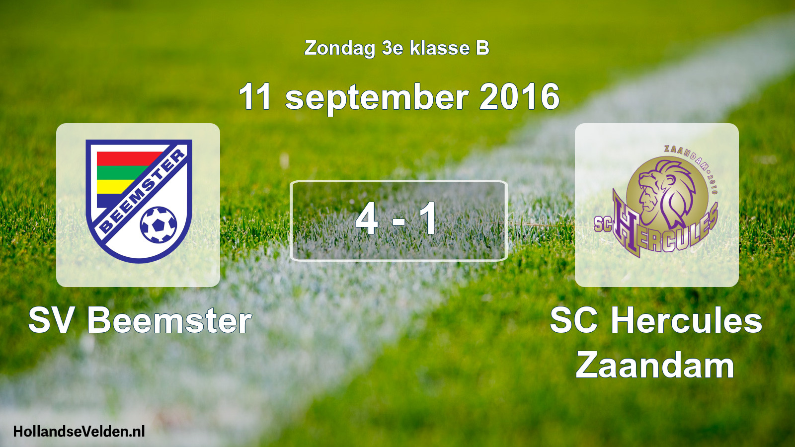 Total number of matches played: SV Beemster - SC Hercules Zaandam 4 - 1 (11 September 2016)