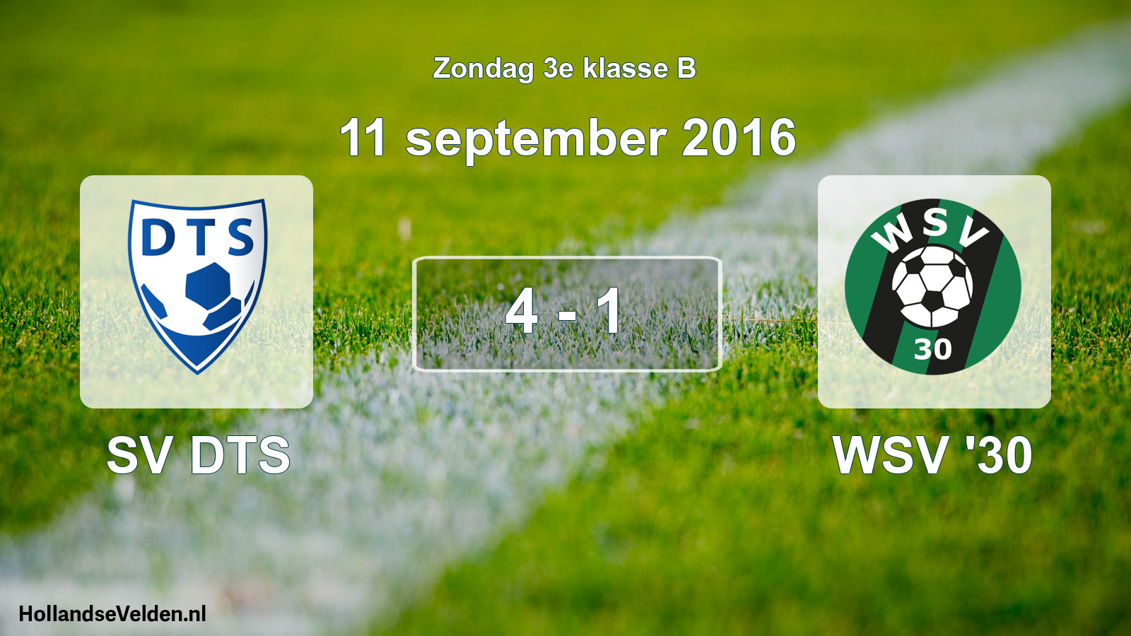 Total number of matches played: SV DTS - WSV '30 4 - 1 (11 September 2016)