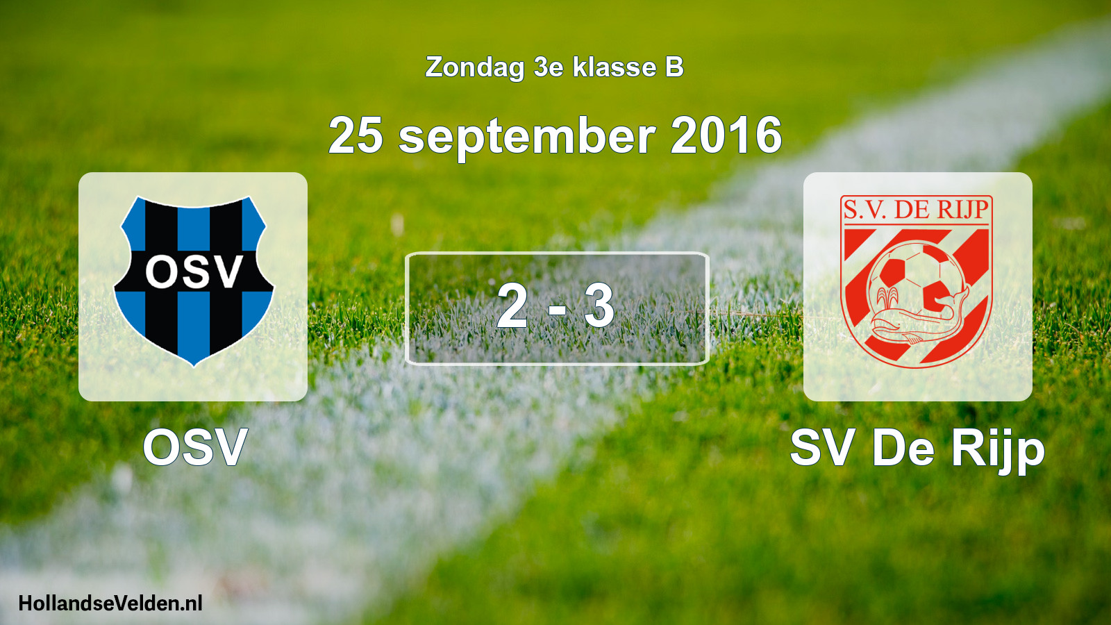 Total number of matches played: OSV - SV De Rijp 2 - 3 (25 September 2016)