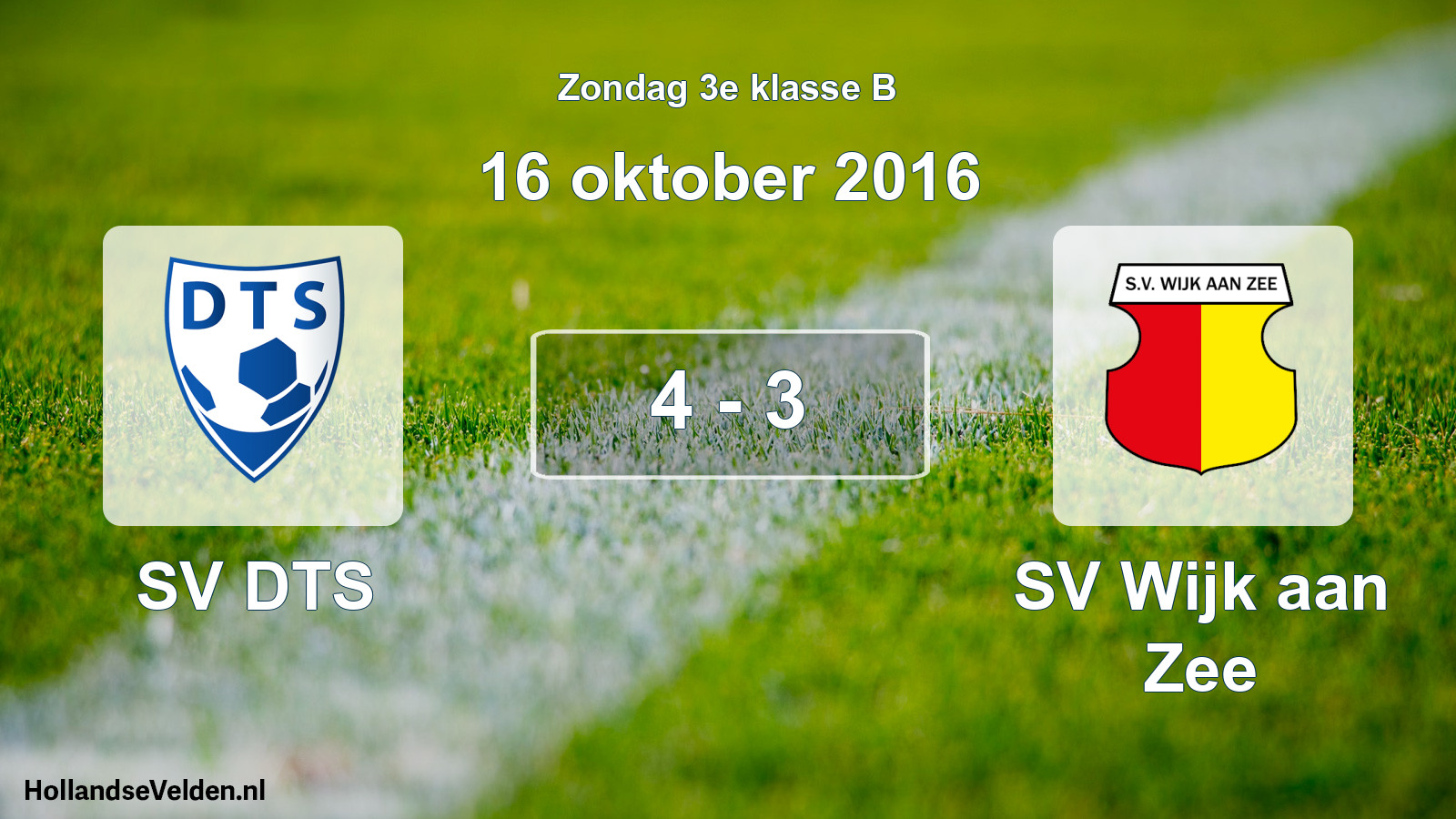 Total number of matches played: SV DTS - SV Wijk aan Zee 4 - 3 (16 October 2016)