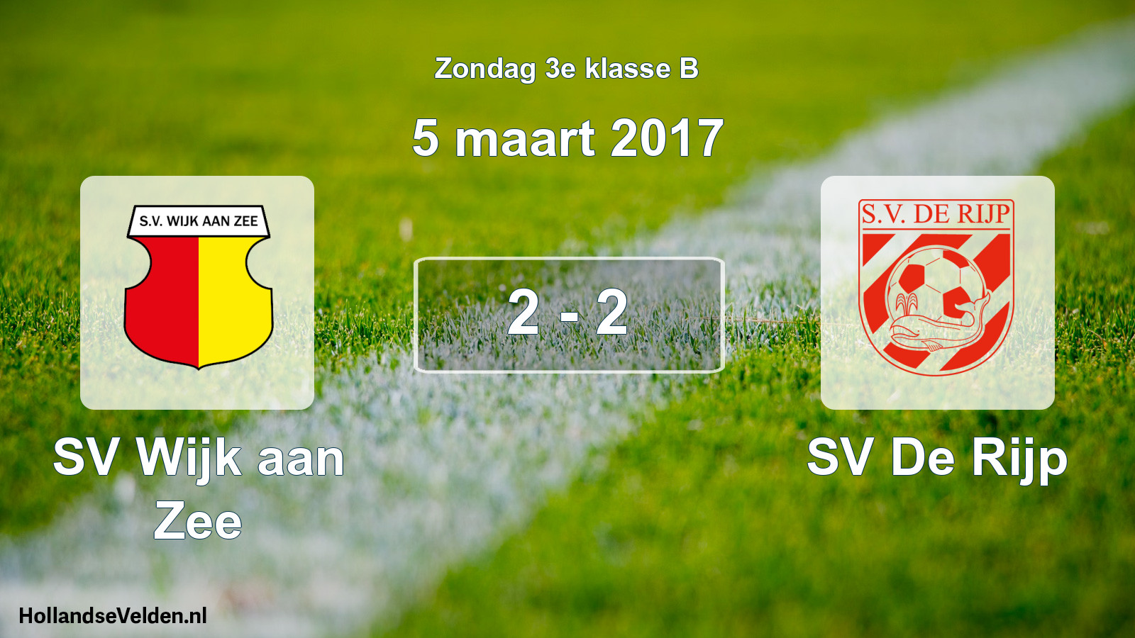 Total number of matches played: SV Wijk aan Zee - SV De Rijp 2 - 2 (5 March 2017)