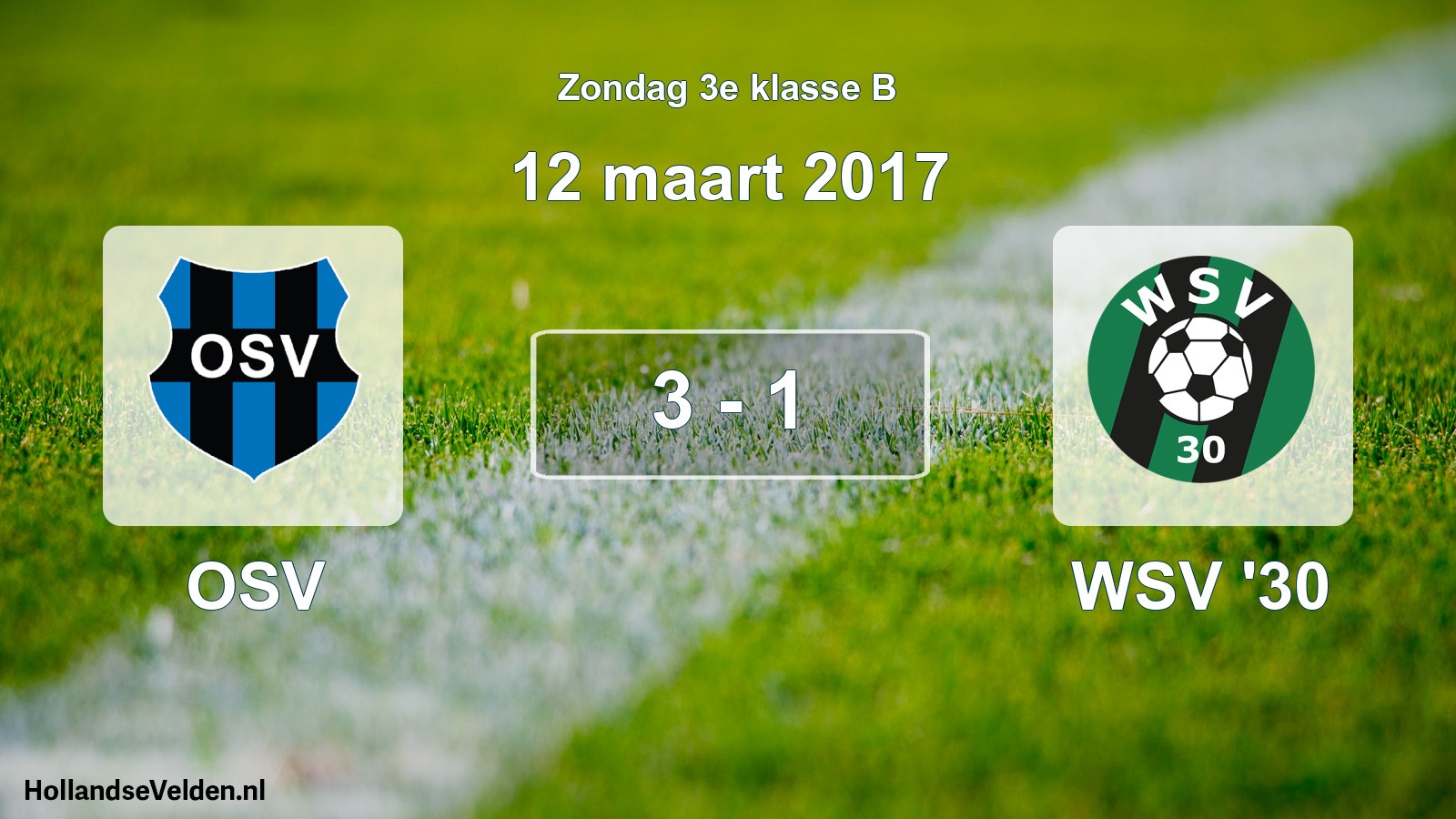 Total number of matches played: OSV - WSV '30 3 - 1 (12 March 2017)