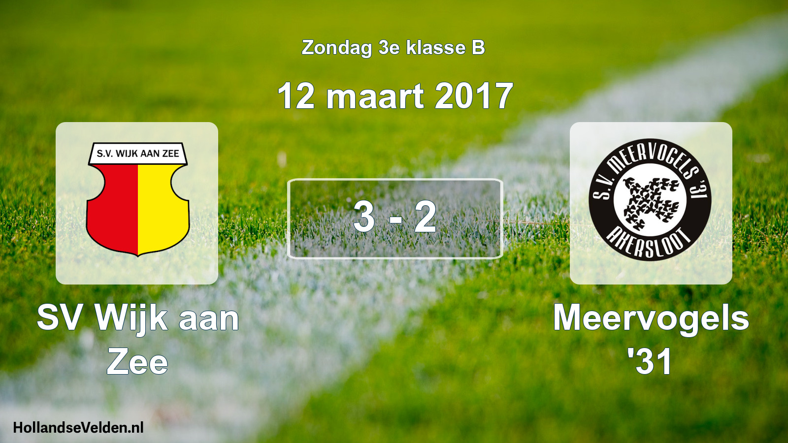 Total number of matches played: SV Wijk aan Zee - Meervogels '31 3 - 2 (12 March 2017)