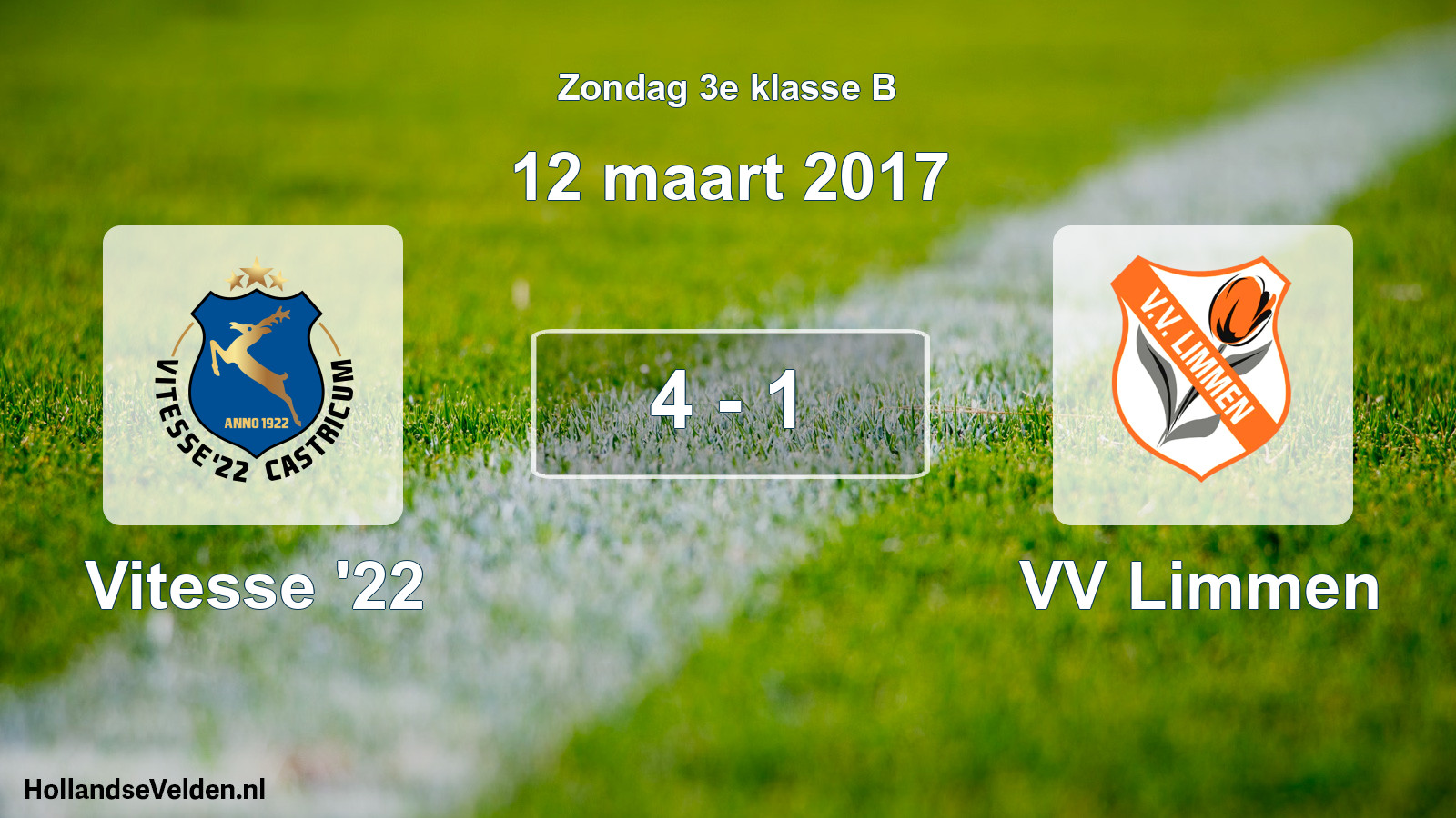 Total number of matches played: Vitesse '22 - VV Limmen 4 - 1 (12 March 2017)