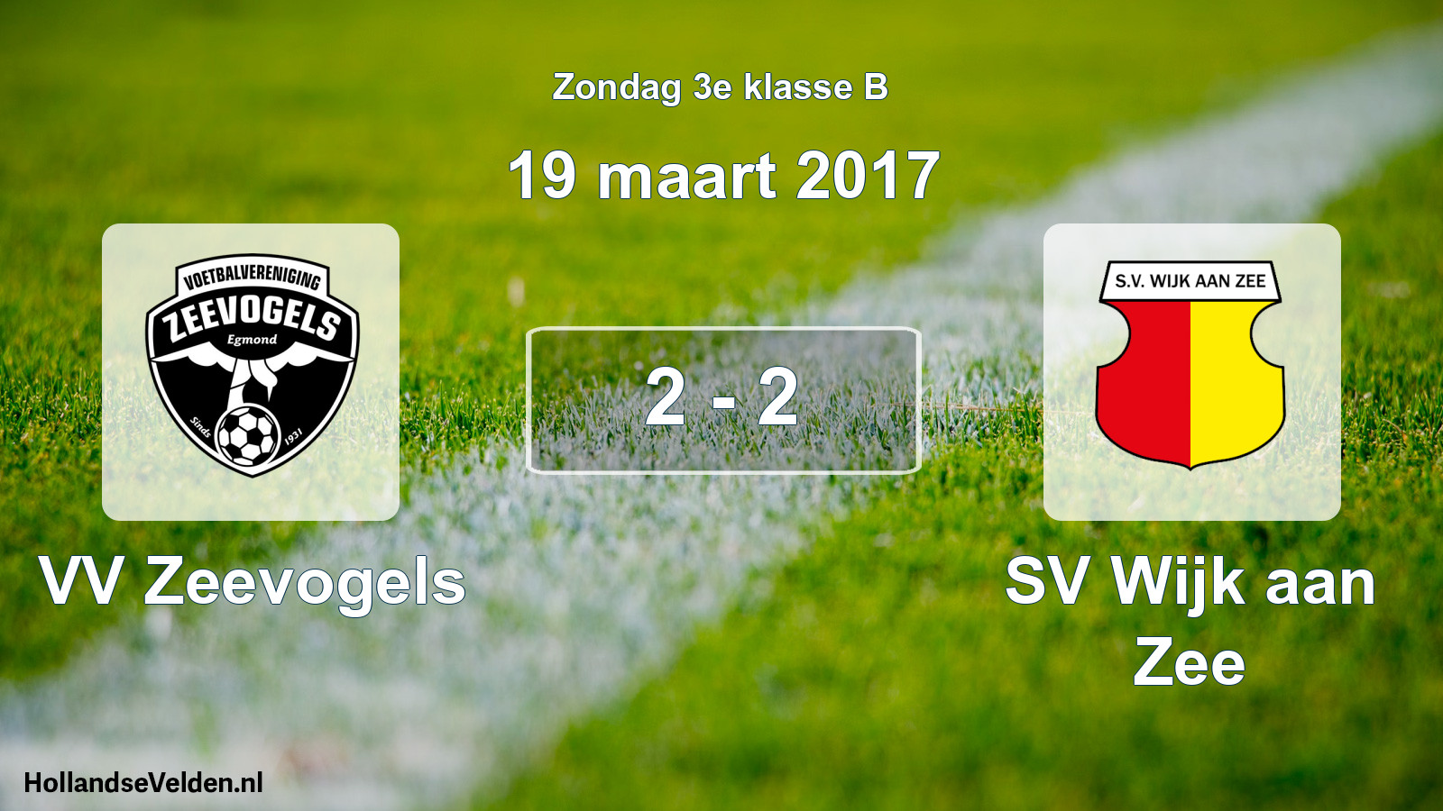 Total number of matches played: VV Zeevogels - SV Wijk aan Zee 2 - 2 (19 March 2017)