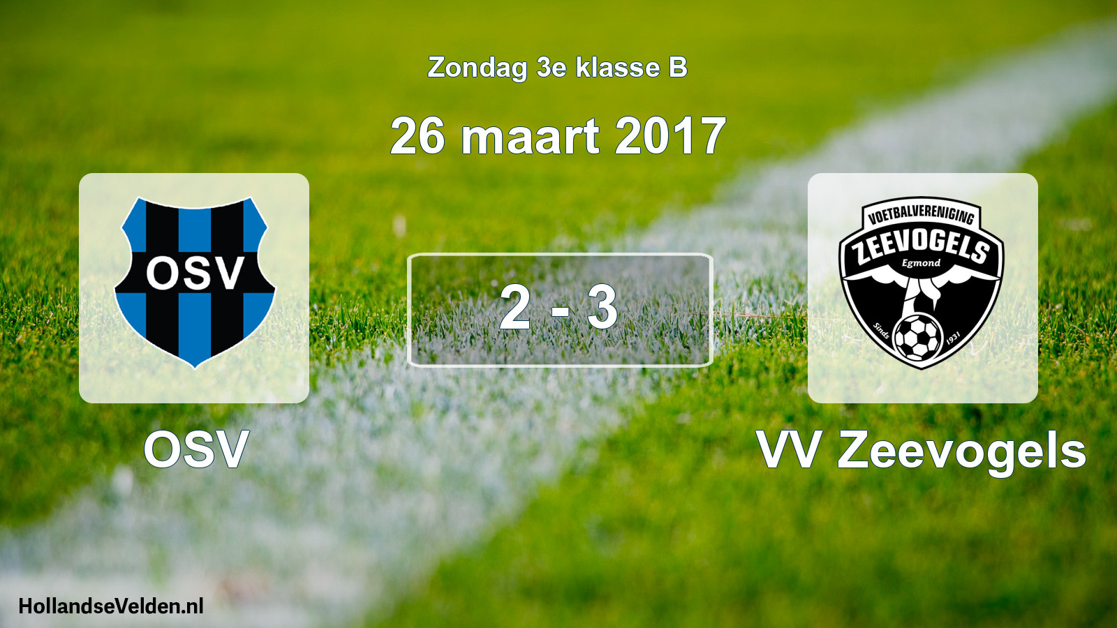 Total number of matches played: OSV - VV Zeevogels 2 - 3 (26 March 2017)