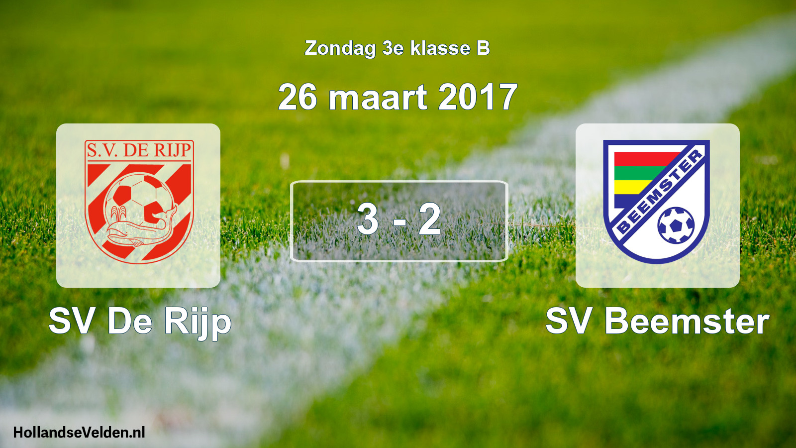 Total number of matches played: SV De Rijp - SV Beemster 3 - 2 (26 March 2017)