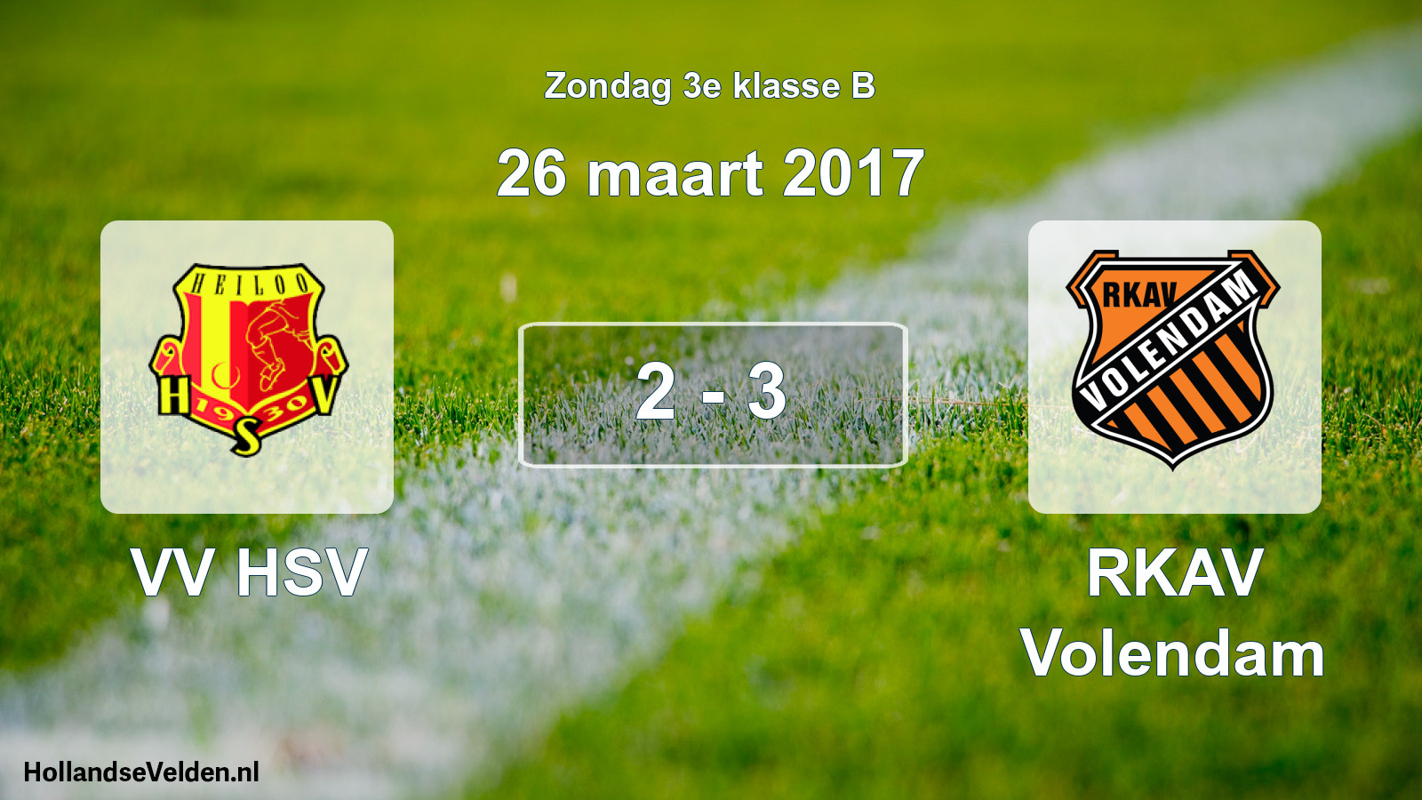 Total number of matches played: VV HSV - RKAV Volendam 2 - 3 (26 March 2017)
