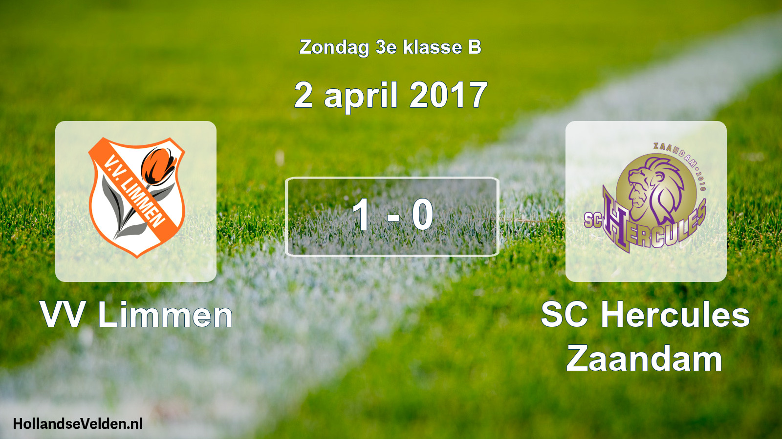 Total number of matches played: VV Limmen - SC Hercules Zaandam 1 - 0 (2 April 2017)