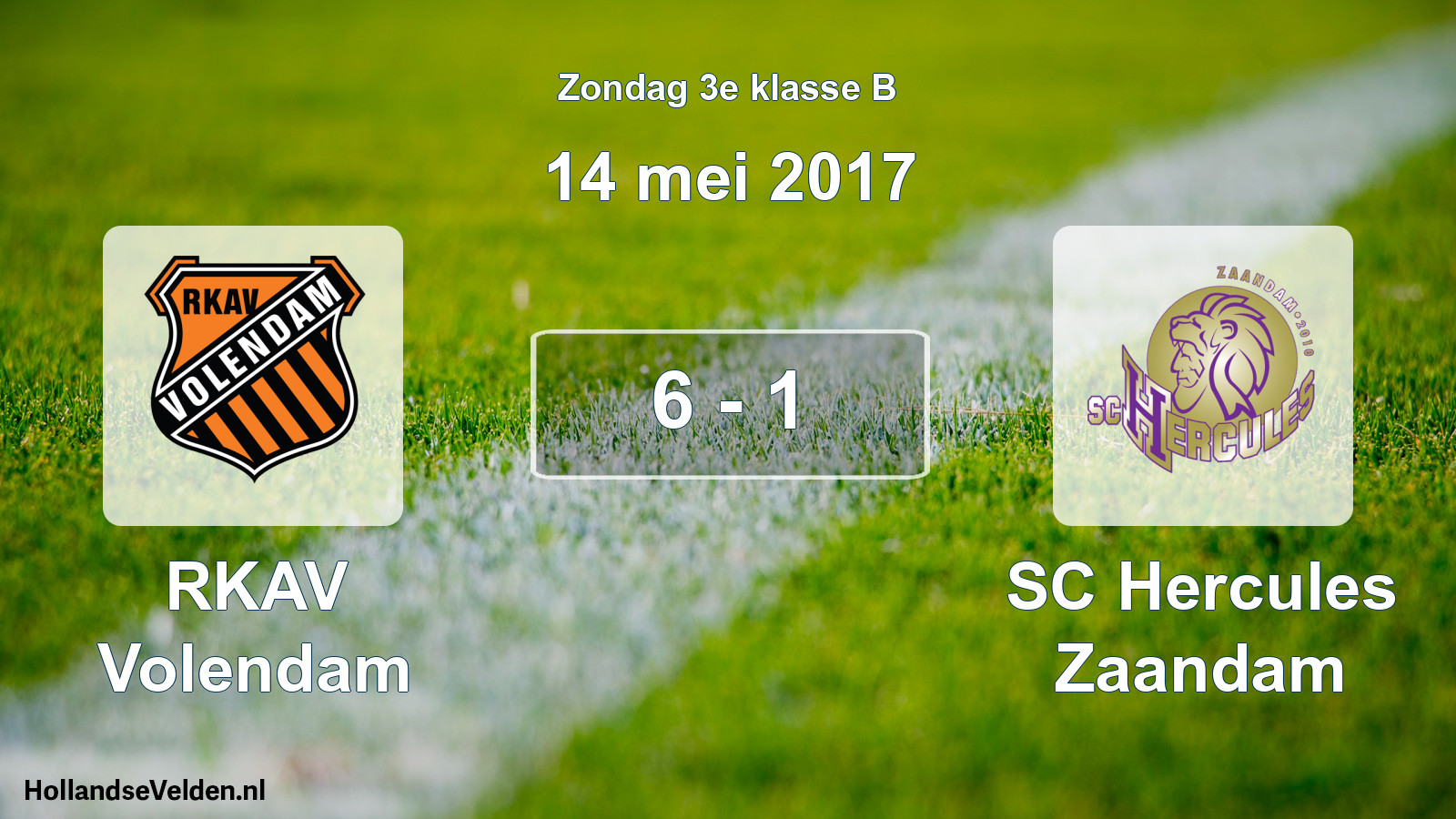 Total number of matches played: RKAV Volendam - SC Hercules Zaandam 6 - 1 (14 May 2017)