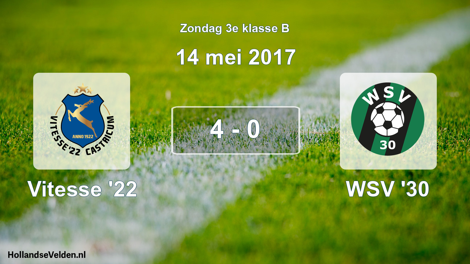 Total number of matches played: Vitesse '22 - WSV '30 4 - 0 (14 May 2017)