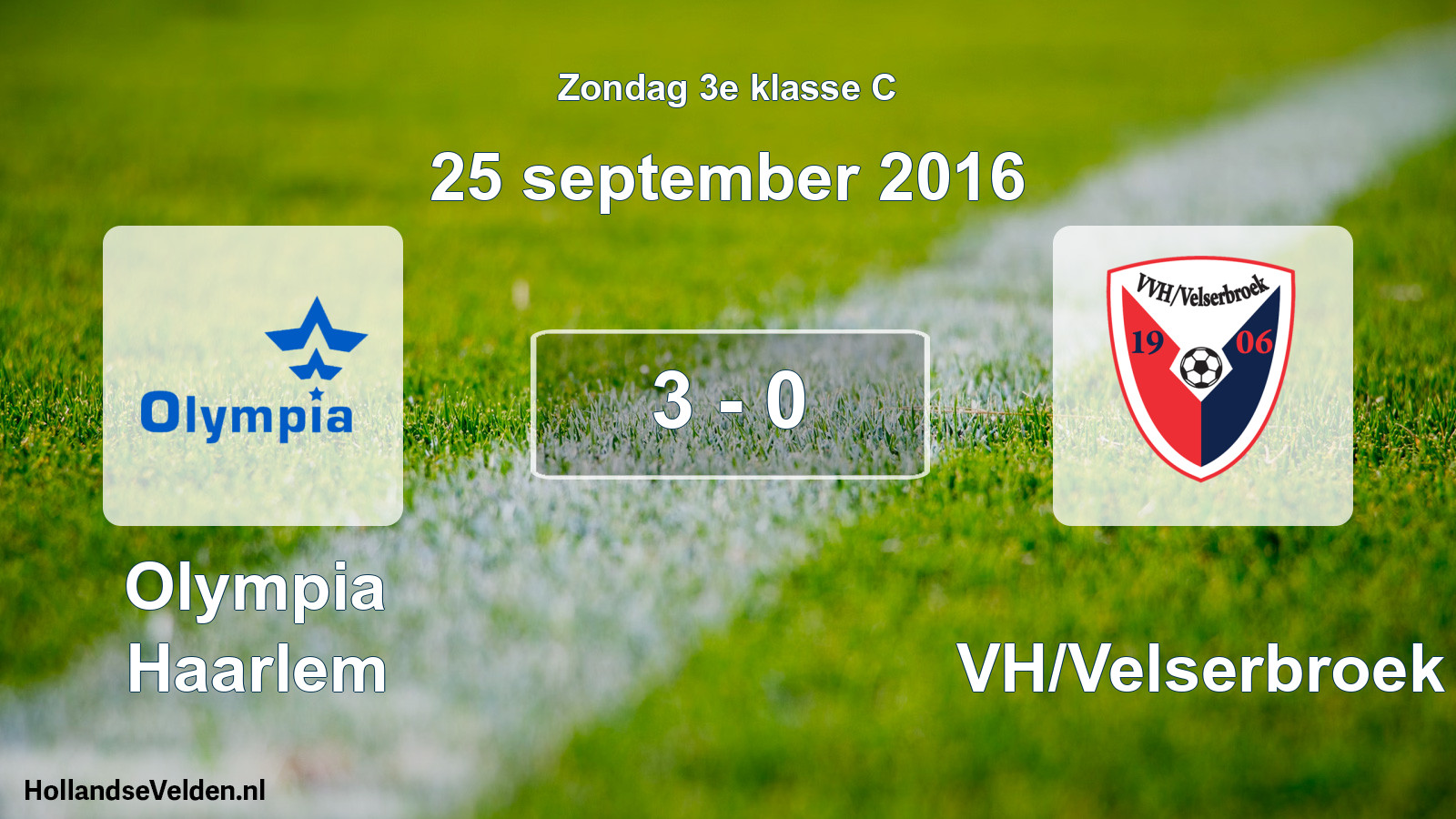 Total number of matches played: Olympia Haarlem - VVH/Velserbroek 3 - 0 (25 September 2016)